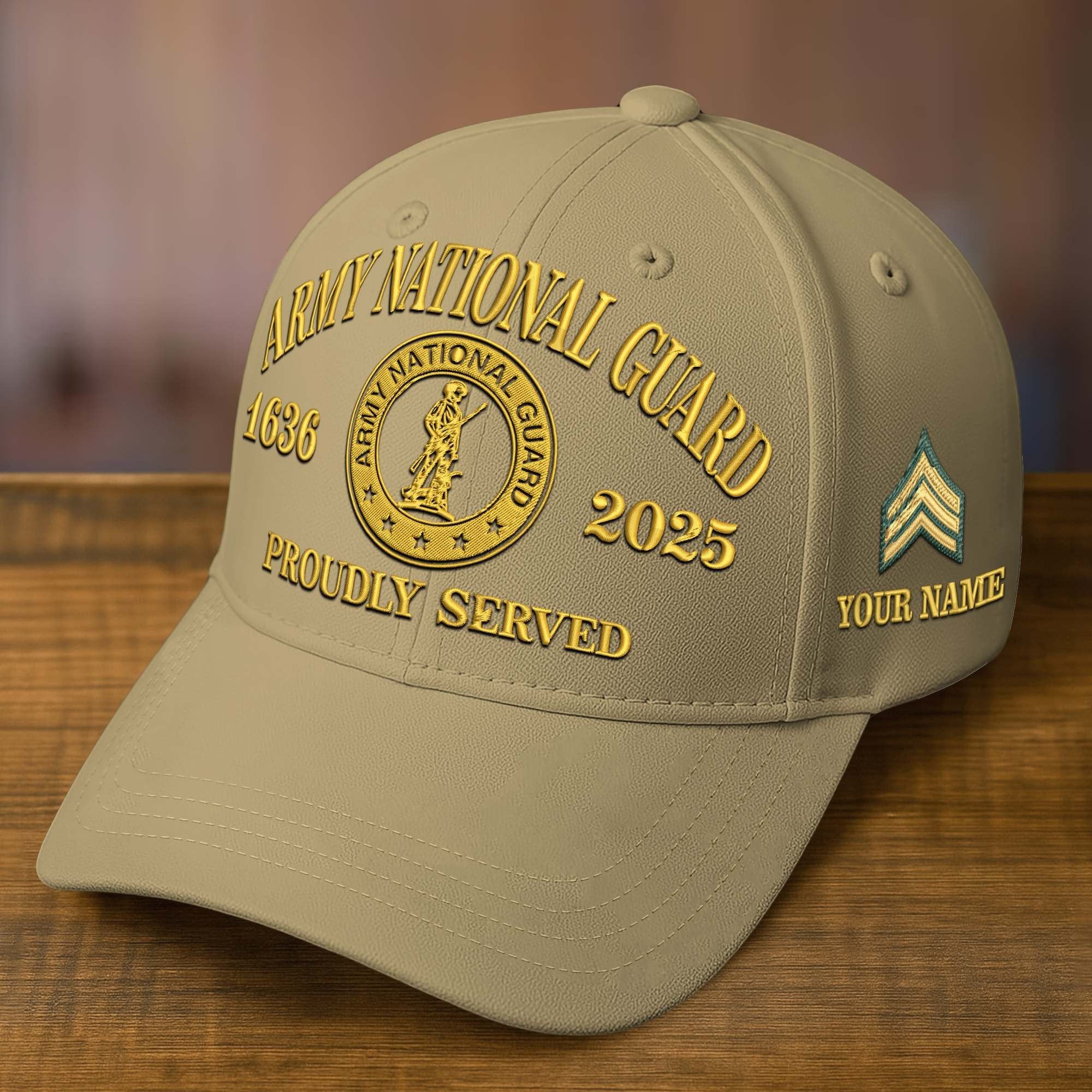 Premium Custom Name, Rank, Embroidered US Veterans Hats CPVC090701, 250th Anniversary, Gift For US Veterans, Veterans Day.