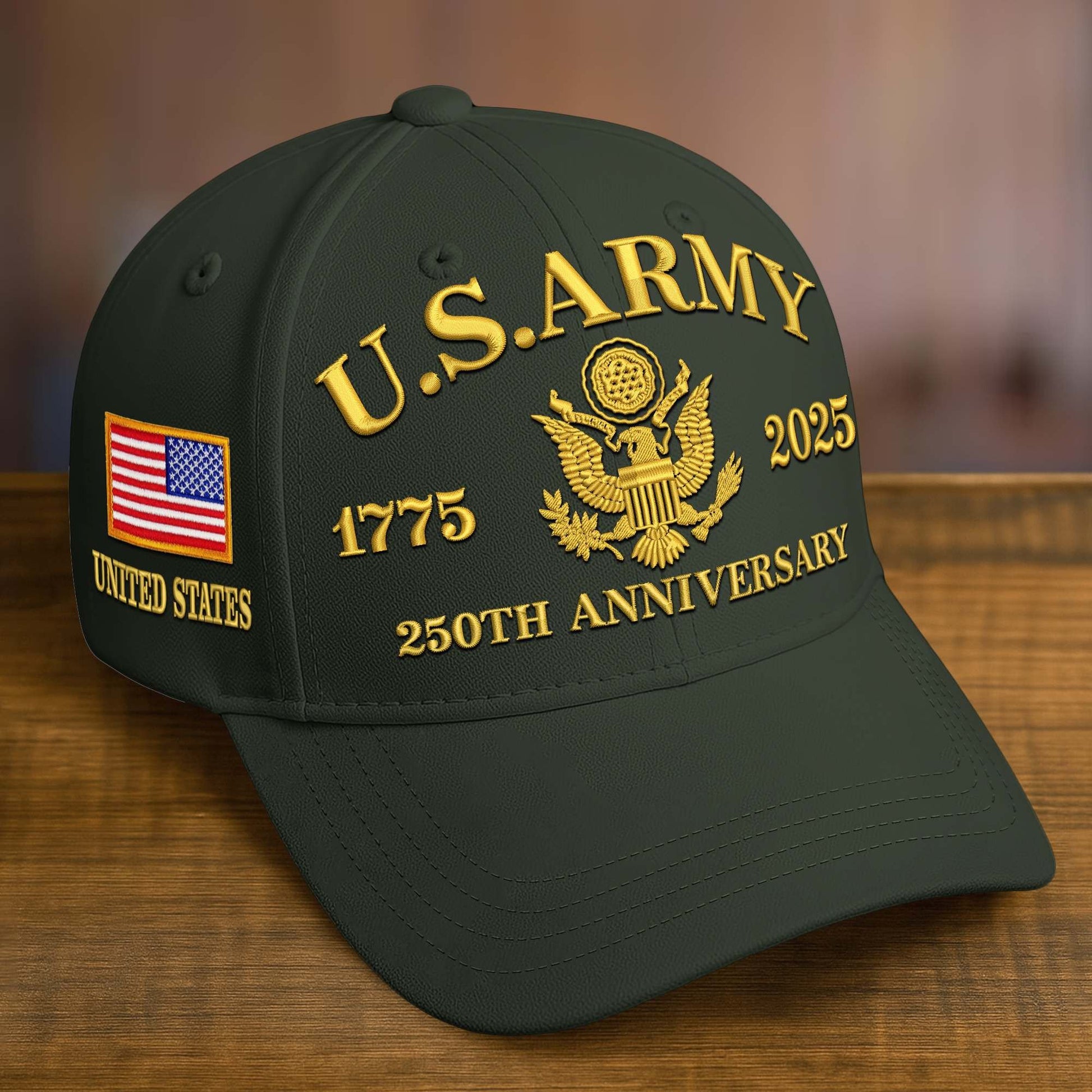 Premium Custom Name, Rank, Embroidered US Veterans Hats CPVC090701, 250th Anniversary, Gift For US Veterans, Veterans Day.