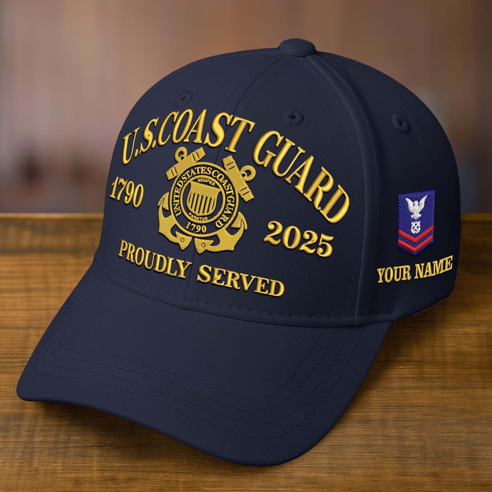 Premium Custom Name, Rank, Embroidered US Veterans Hats CPVC090701, 250th Anniversary, Gift For US Veterans, Veterans Day.
