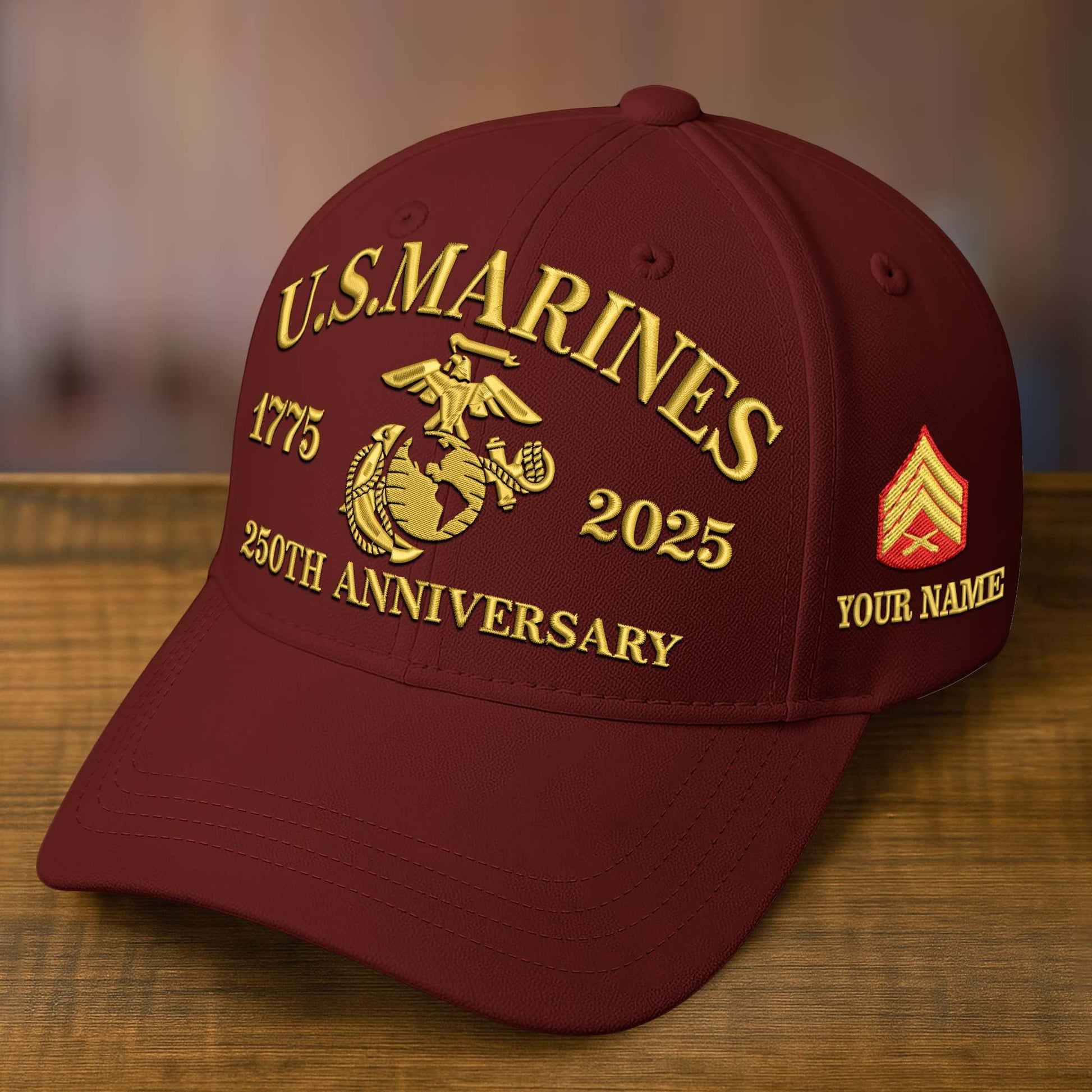 Premium Custom Name, Rank, Embroidered US Veterans Hats CPVC090701, 250th Anniversary, Gift For US Veterans, Veterans Day.