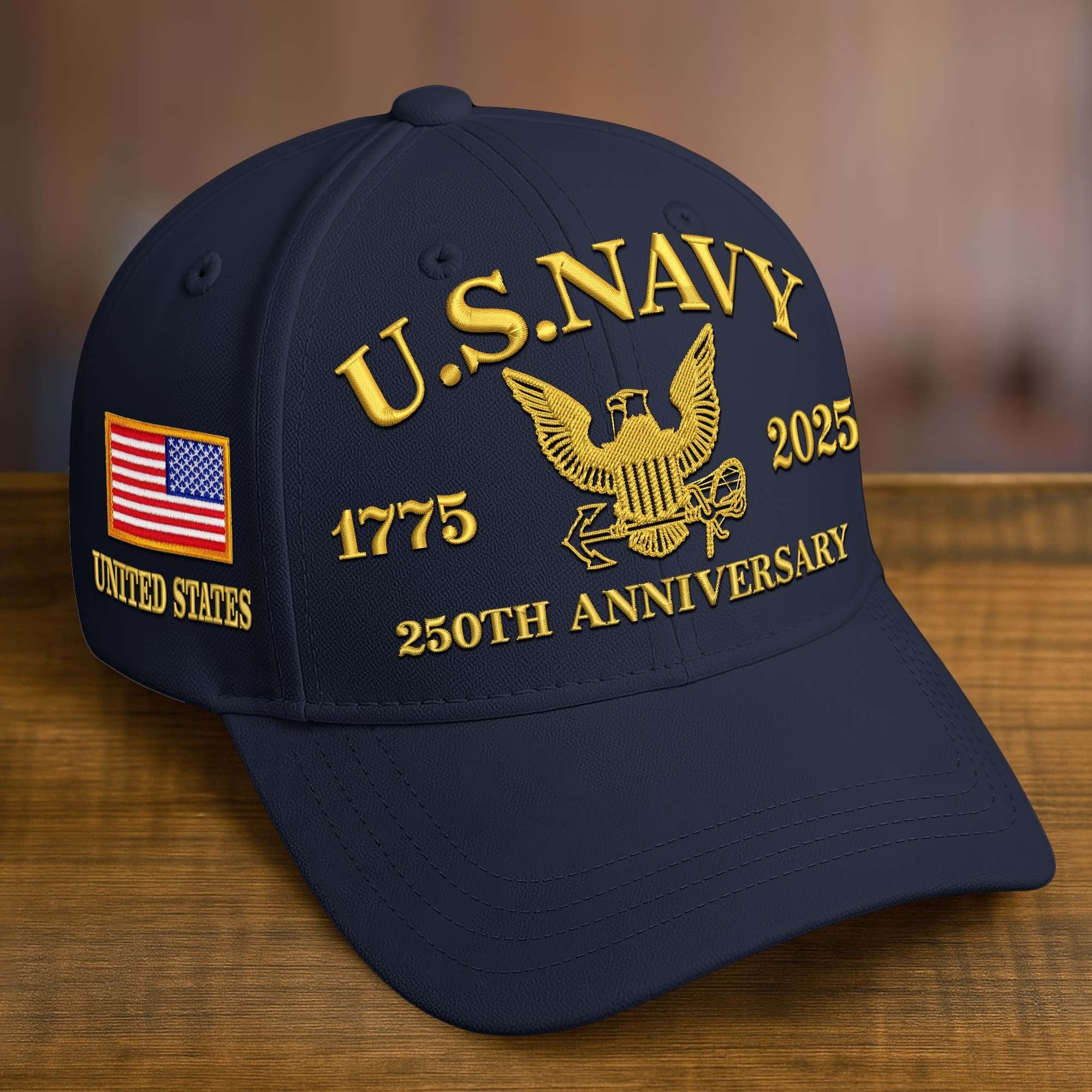 Premium Custom Name, Rank, Embroidered US Veterans Hats CPVC090701, 250th Anniversary, Gift For US Veterans, Veterans Day.