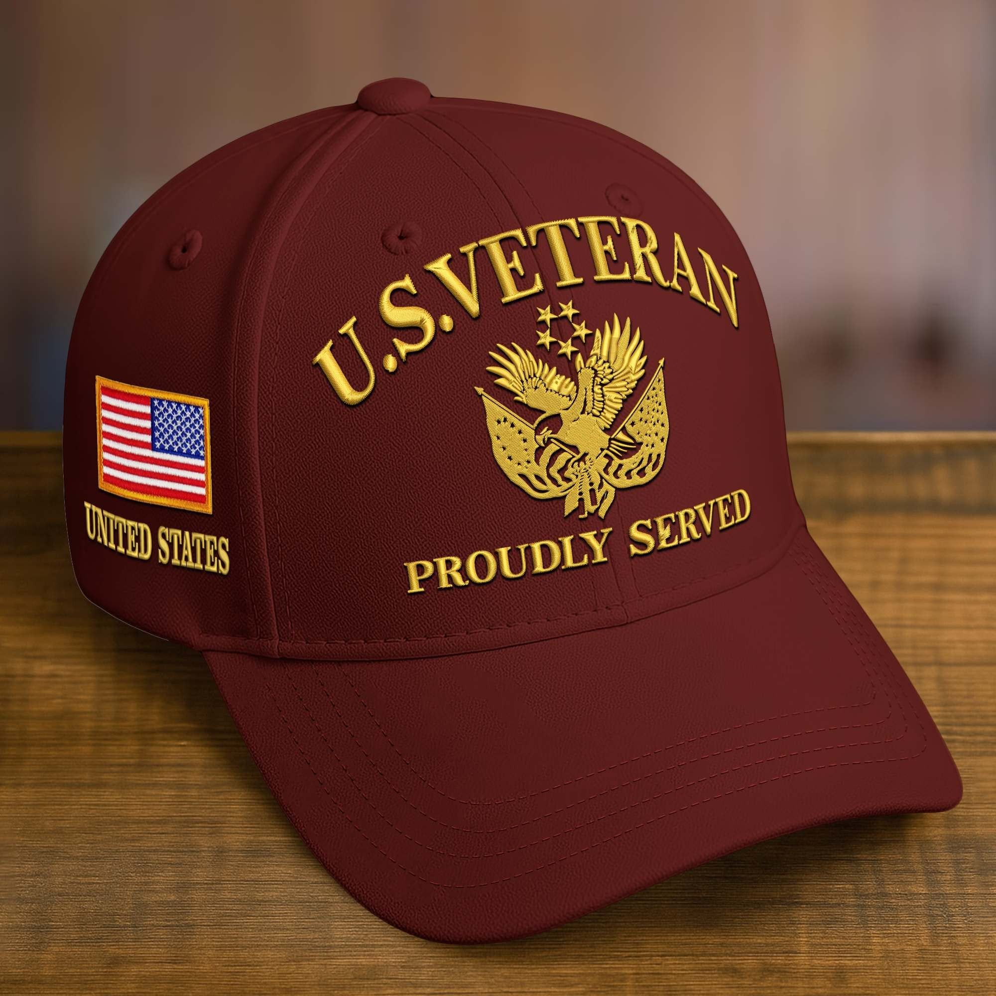 Premium Custom Name, Rank, Embroidered US Veterans Hats CPVC090701, 250th Anniversary, Gift For US Veterans, Veterans Day.