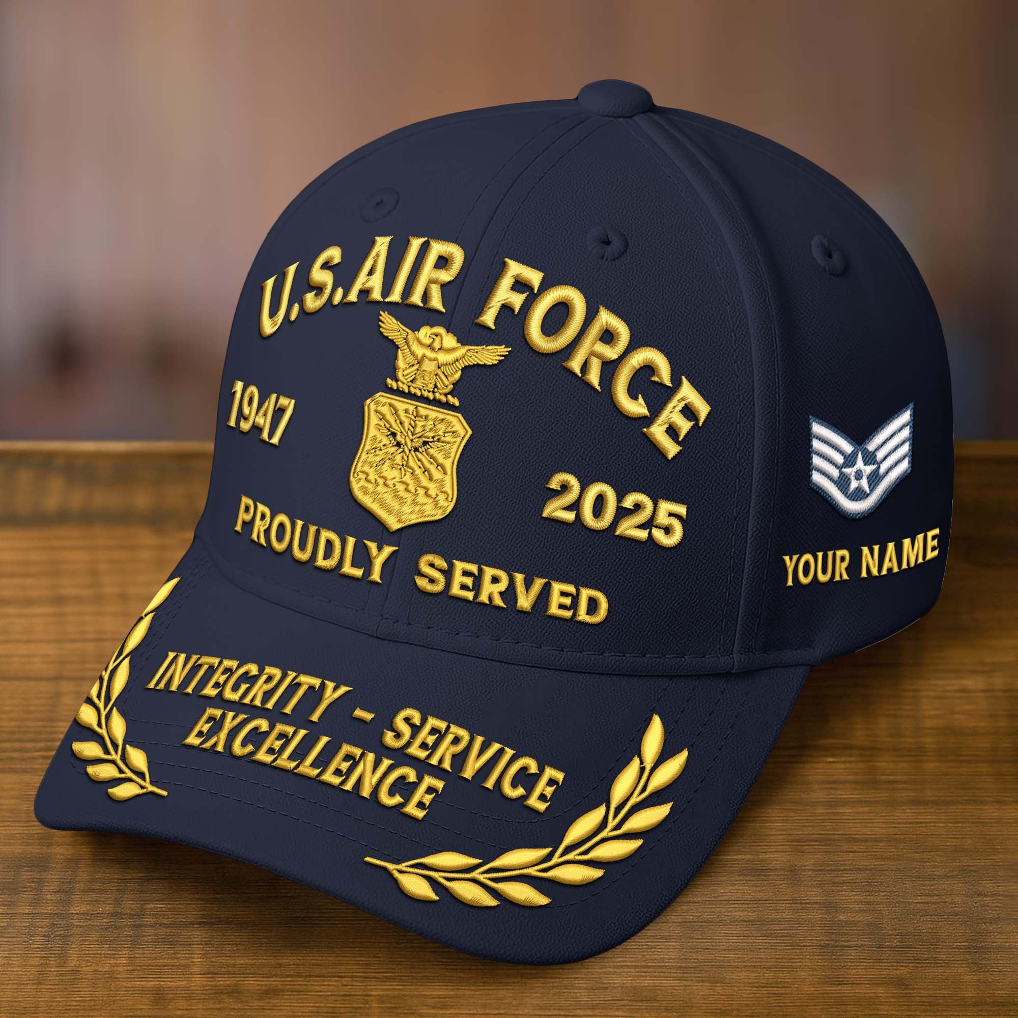 Premium Custom Name, Rank, Embroidered US Veterans Hats CPVC090702, 250th Anniversary, Gift For US Veterans, Gifts On Veterans Day.