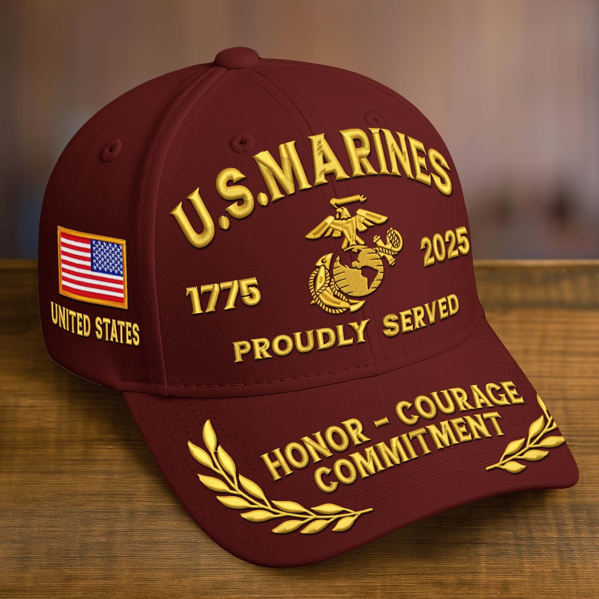 Premium Custom Name, Rank, Embroidered US Veterans Hats CPVC090702, 250th Anniversary, Gift For US Veterans, Gifts On Veterans Day.