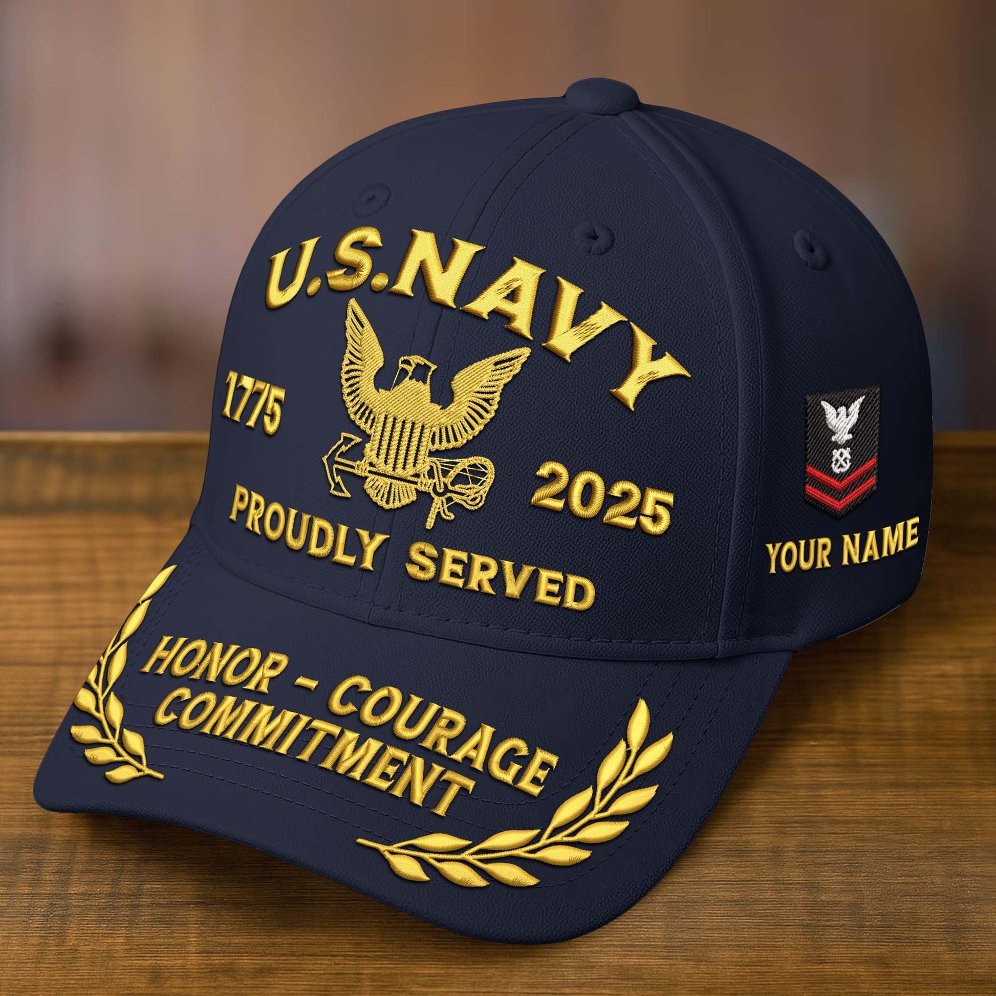 Premium Custom Name, Rank, Embroidered US Veterans Hats CPVC090702, 250th Anniversary, Gift For US Veterans, Gifts On Veterans Day.