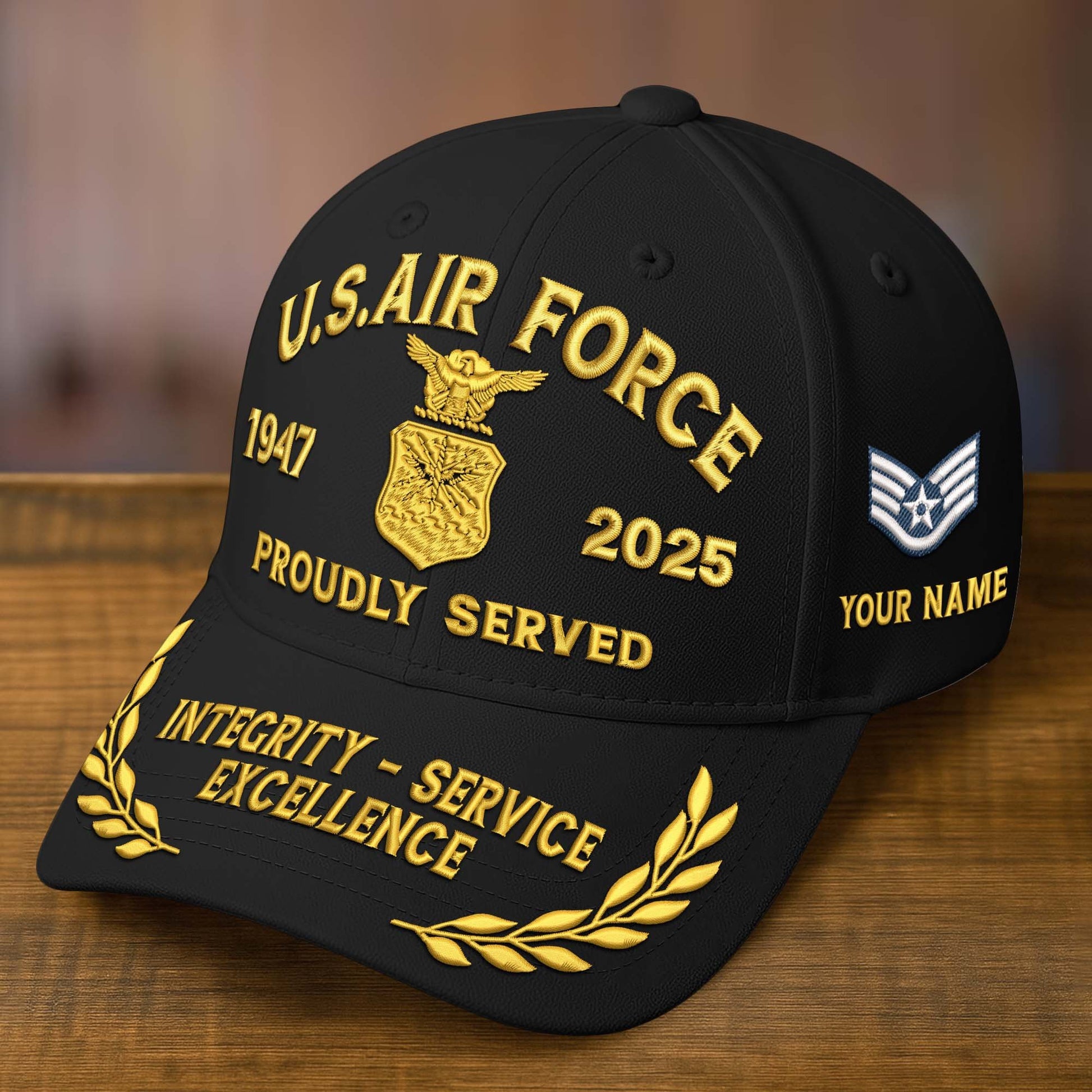 Premium Custom Name, Rank, Embroidered US Veterans Hats CPVC090704, 250th Anniversary, Gift For US Veterans, Gifts On Veterans Day.
