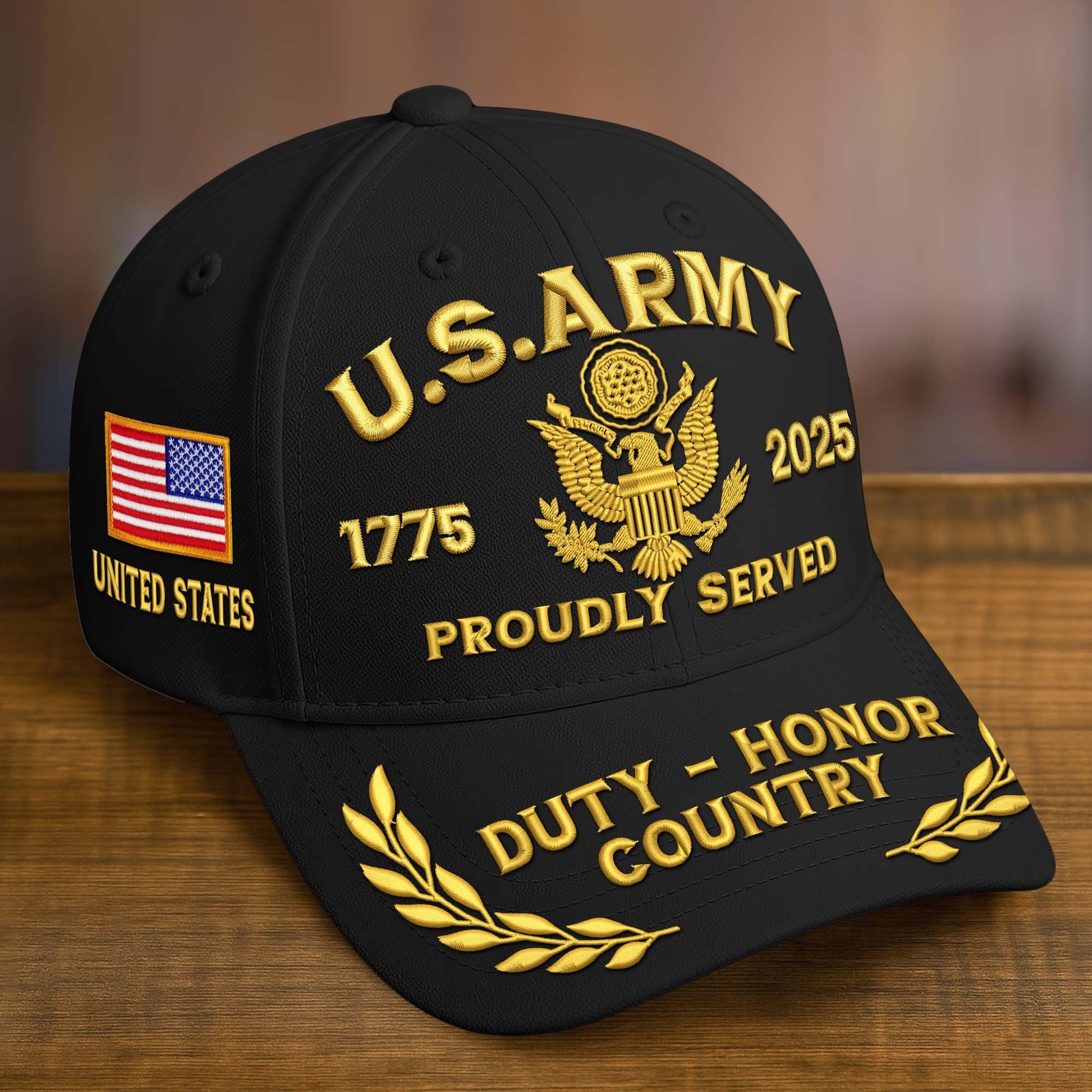 Premium Custom Name, Rank, Embroidered US Veterans Hats CPVC090704, 250th Anniversary, Gift For US Veterans, Gifts On Veterans Day.