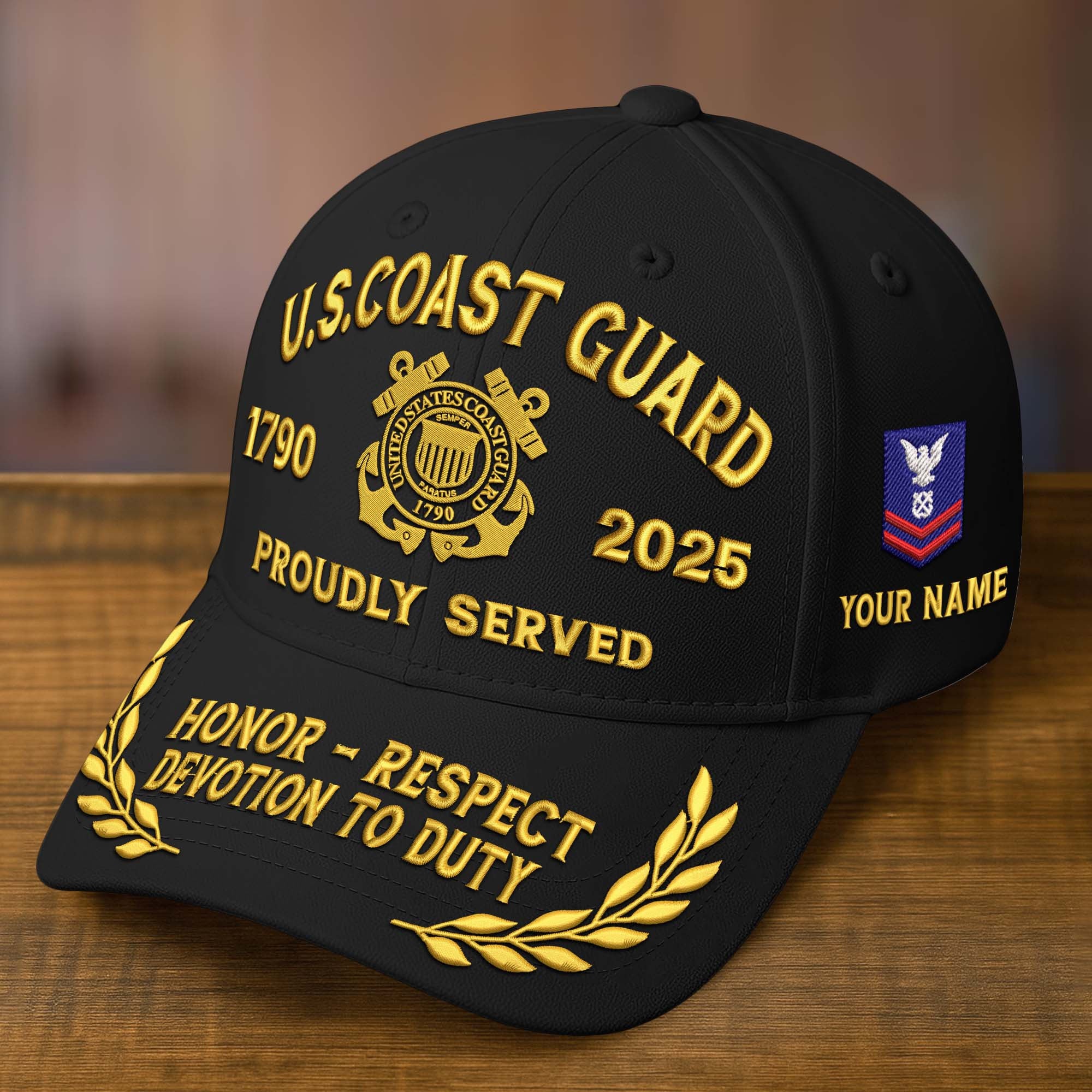 Premium Custom Name, Rank, Embroidered US Veterans Hats CPVC090704, 250th Anniversary, Gift For US Veterans, Gifts On Veterans Day.