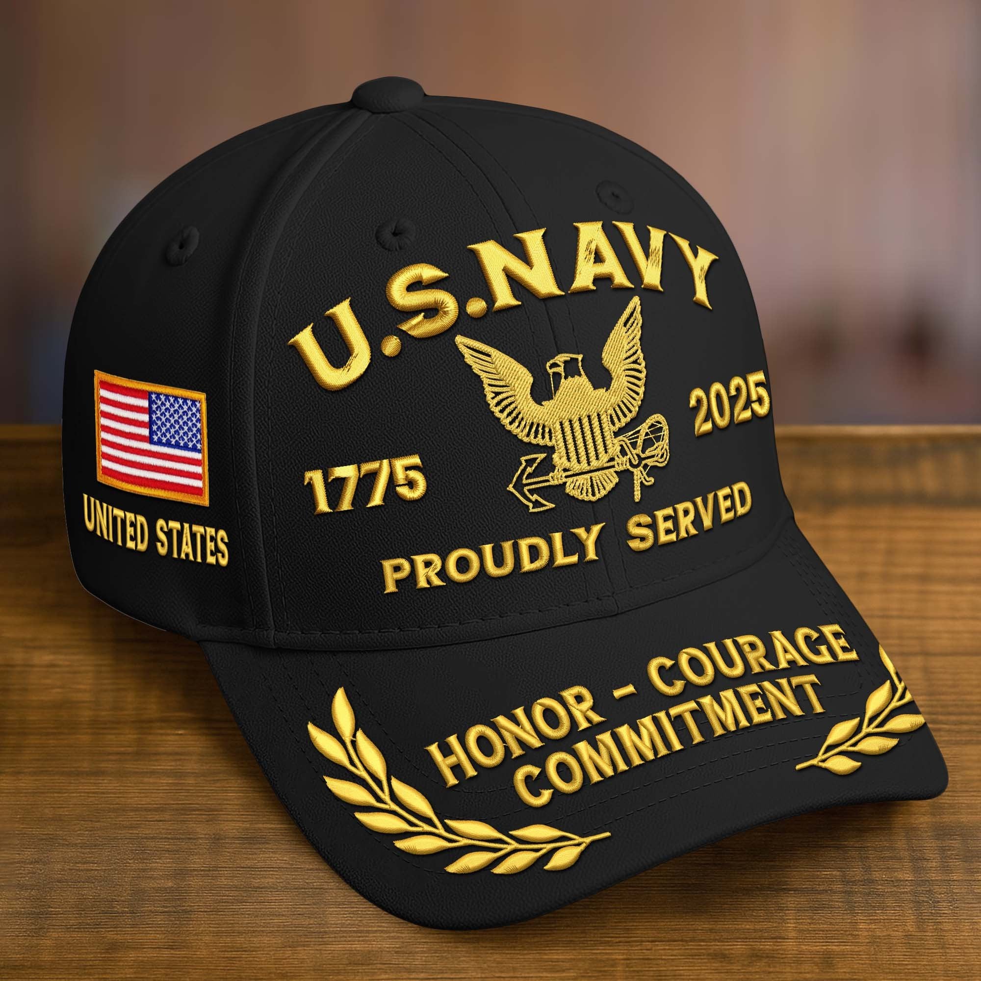 Premium Custom Name, Rank, Embroidered US Veterans Hats CPVC090704, 250th Anniversary, Gift For US Veterans, Gifts On Veterans Day.