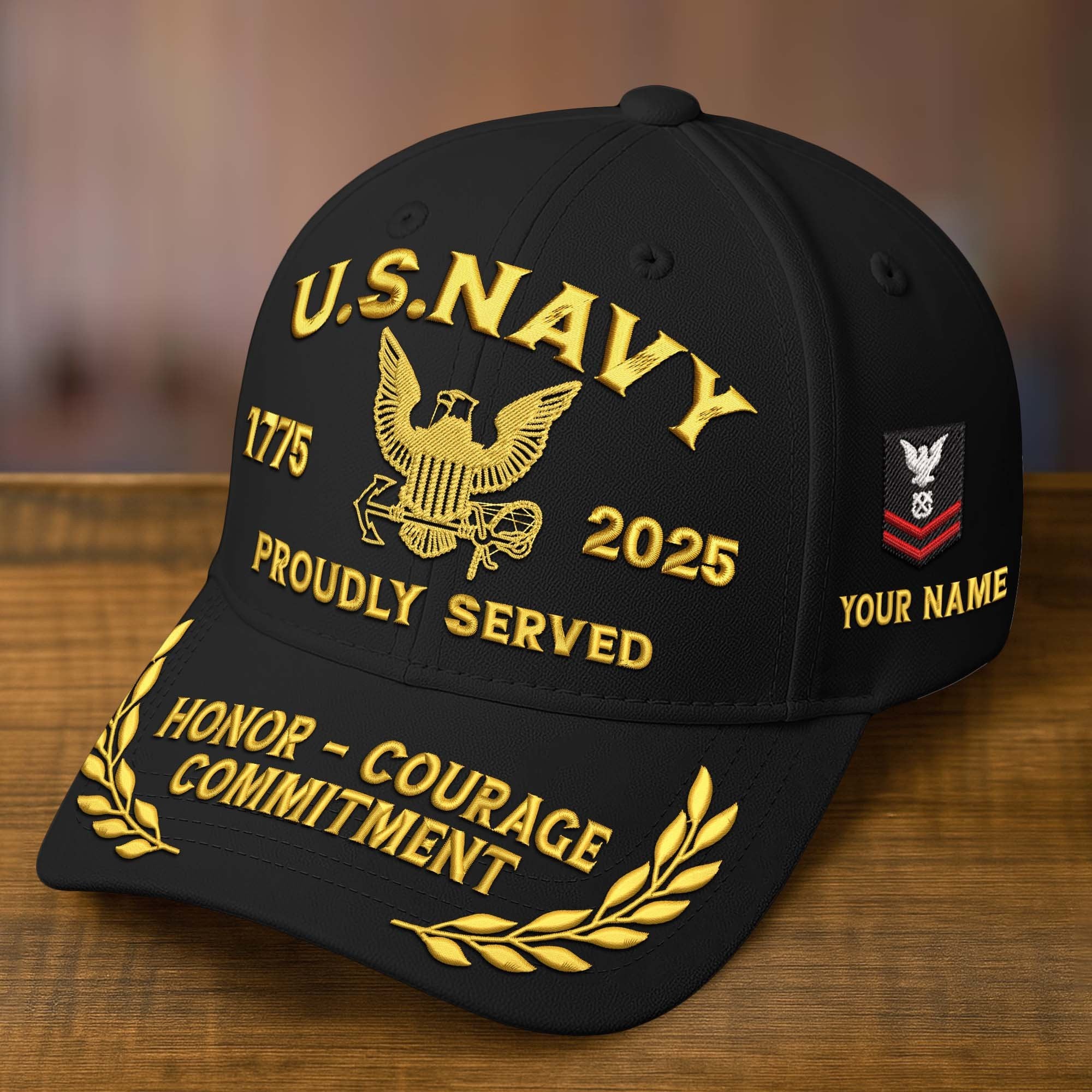 Premium Custom Name, Rank, Embroidered US Veterans Hats CPVC090704, 250th Anniversary, Gift For US Veterans, Gifts On Veterans Day.