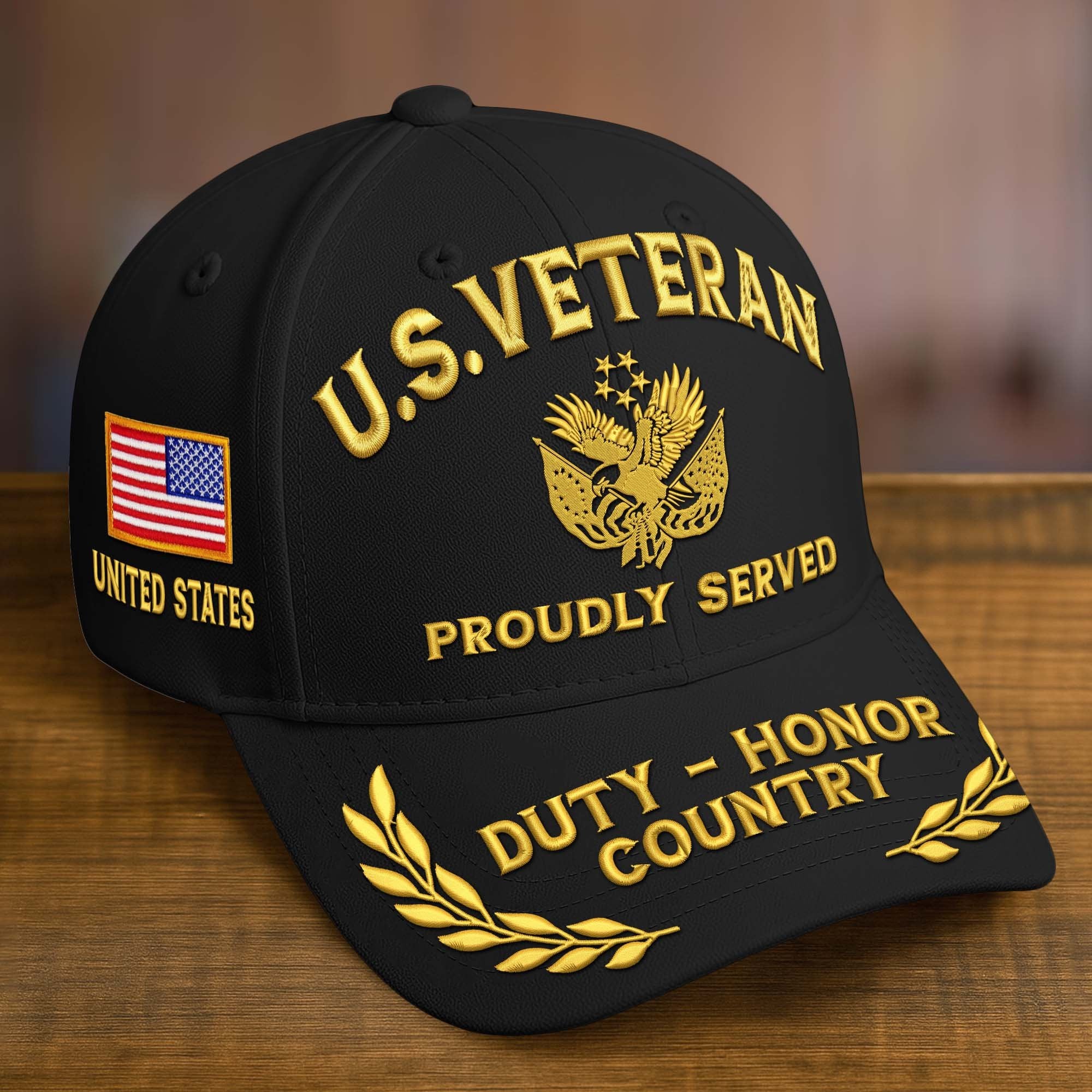 Premium Custom Name, Rank, Embroidered US Veterans Hats CPVC090704, 250th Anniversary, Gift For US Veterans, Gifts On Veterans Day.