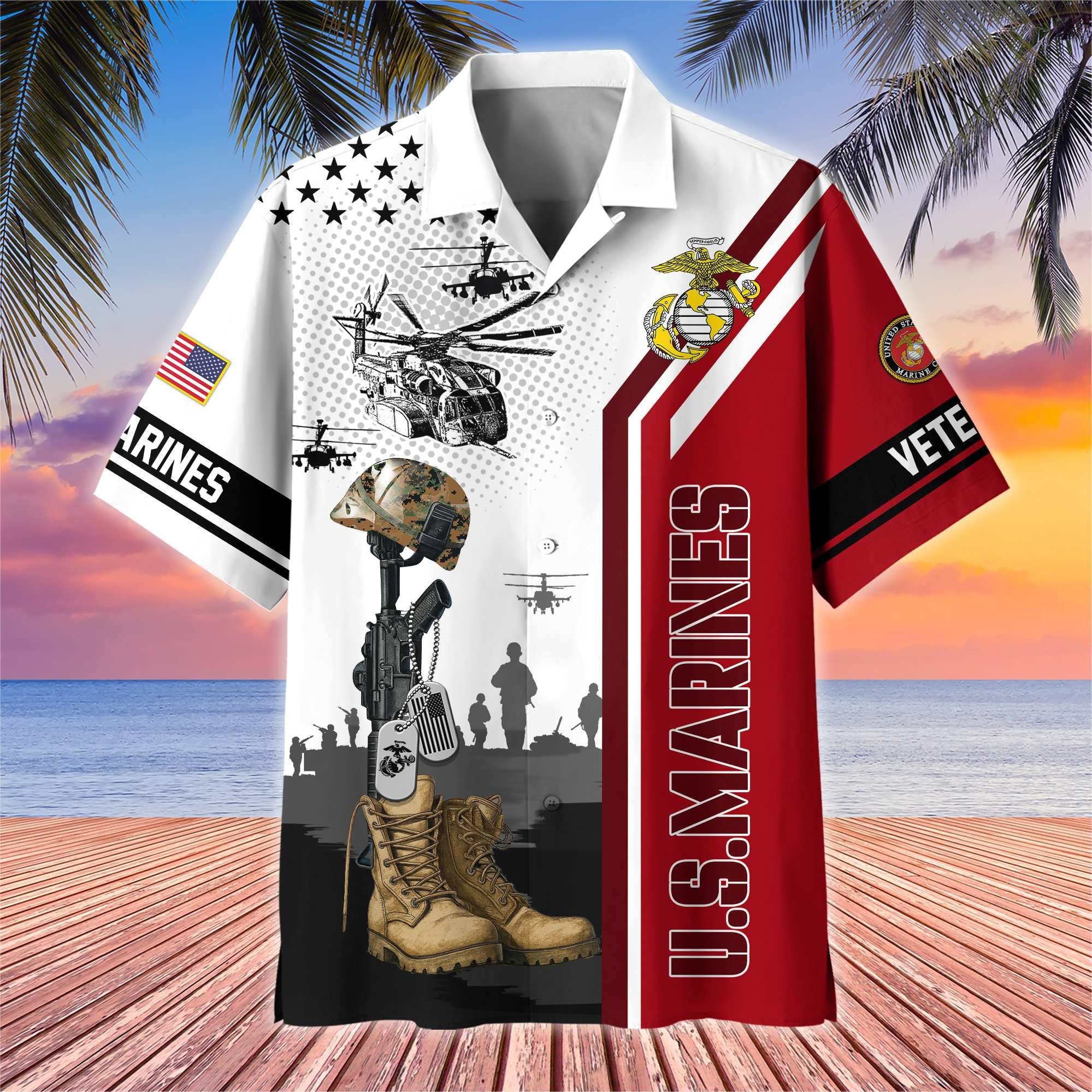 Premium US Veterans Hawaiian Shirt BPHN110711, Gifts For US Veterans, Gifts On Veterans Day.
