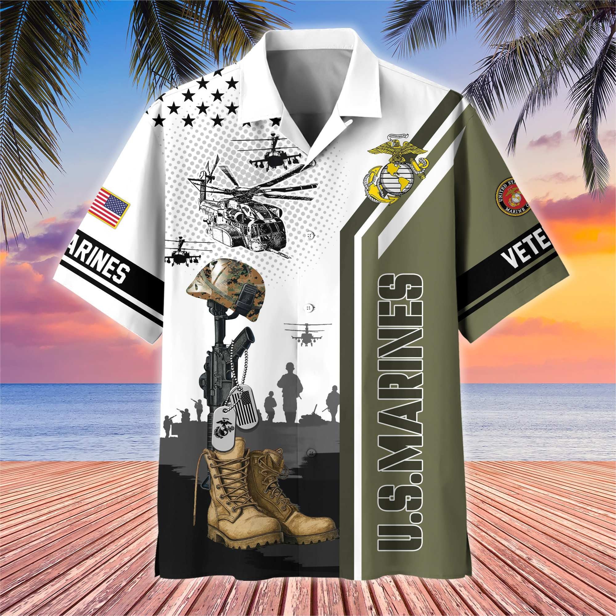 Premium US Veterans Hawaiian Shirt BPHN110711, Gifts For US Veterans, Gifts On Veterans Day.