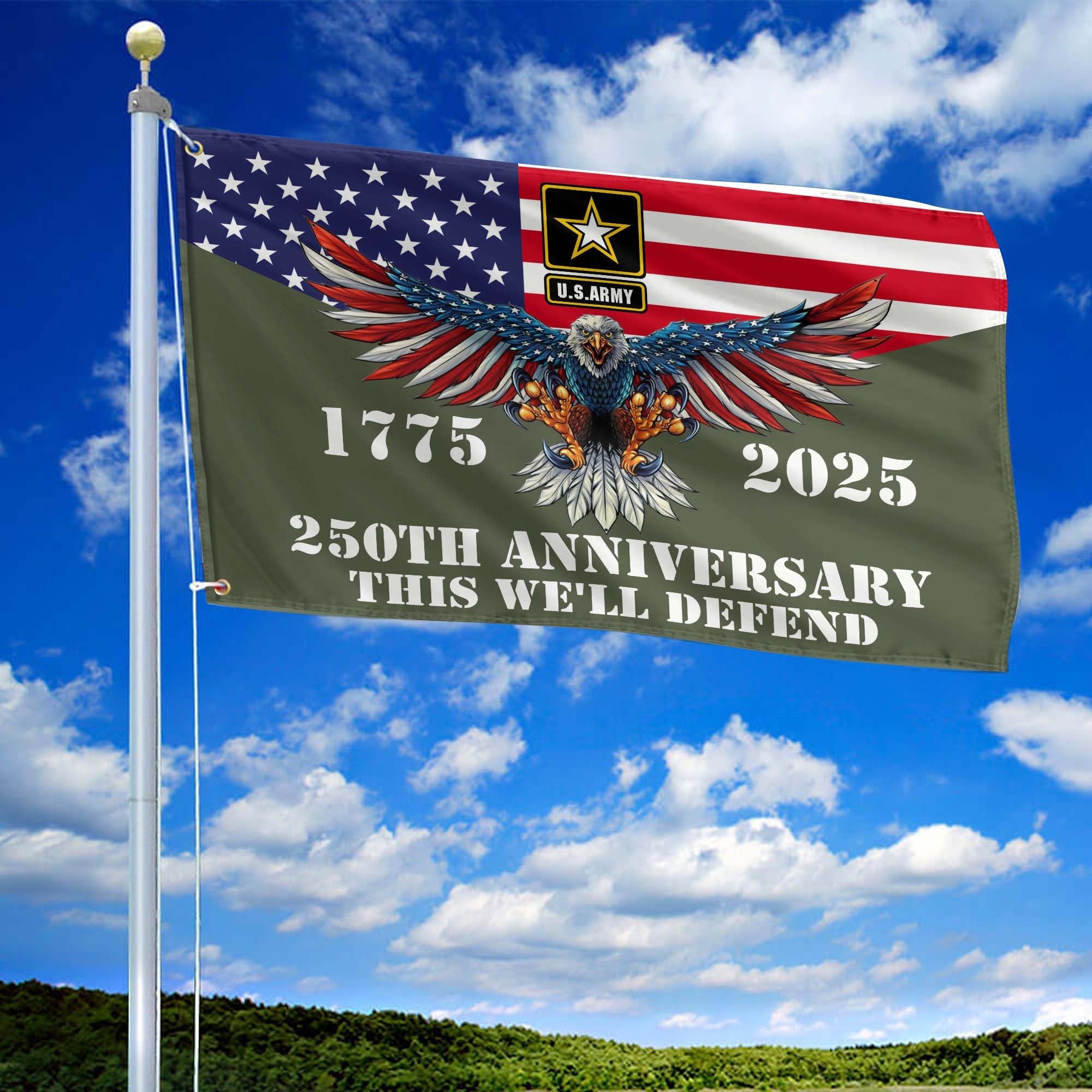 Premium 250th Anniversary Of The Army Grommet Flag VPVC120001, Gifts For Army Veteran, Best Gifts On Father's Day, Veterans Day.