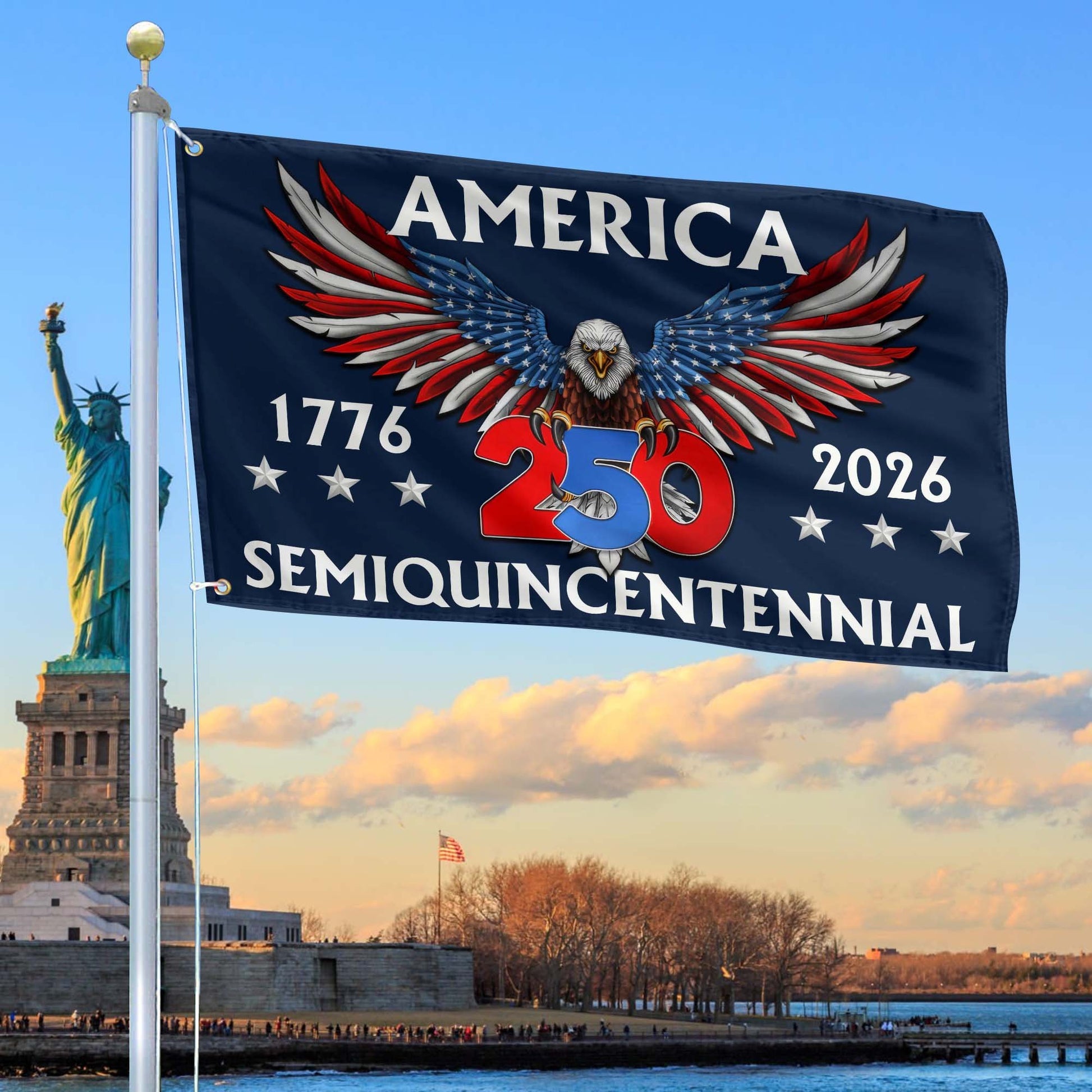 Premium 250th Anniversary US Grommet Flag VPVC120006, Gifts For US Veteran, Best Gifts On Father's Day, Veterans Day.