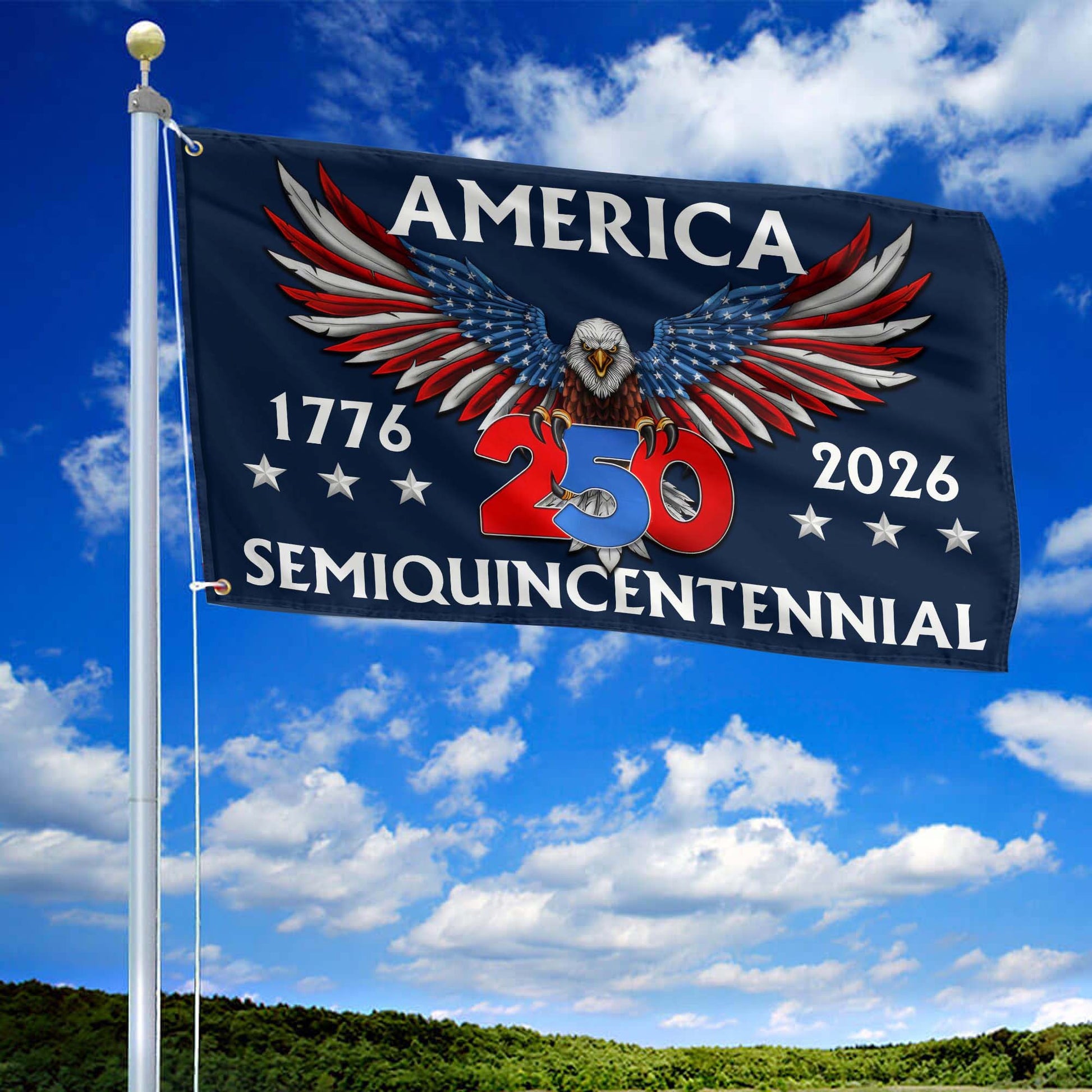 Premium 250th Anniversary US Grommet Flag VPVC120006, Gifts For US Veteran, Best Gifts On Father's Day, Veterans Day.