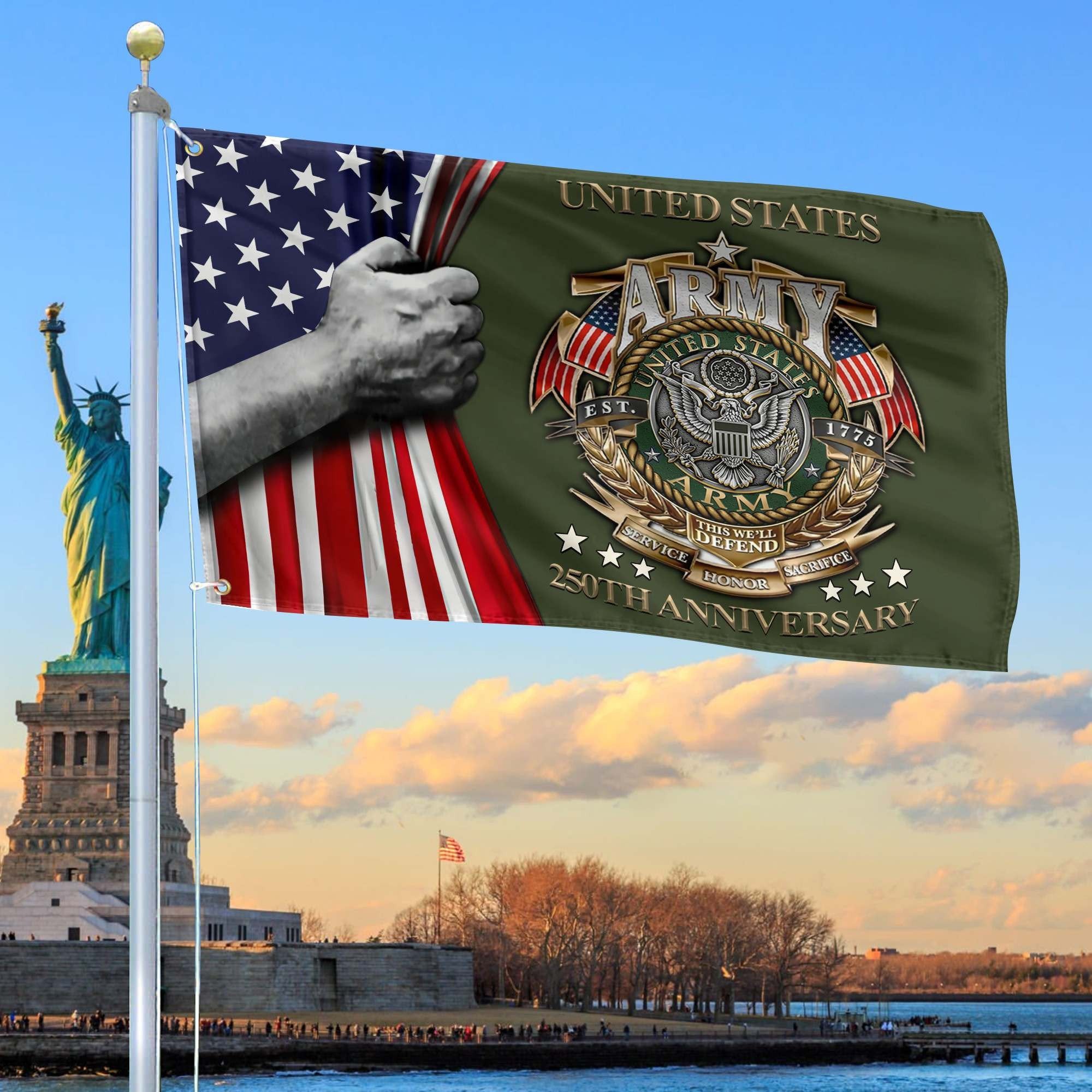 Premium 250th Anniversary Of The Army Grommet Flag VPVC120033, Gifts For Army Veteran, Best Gifts On Father's Day, Veterans Day.