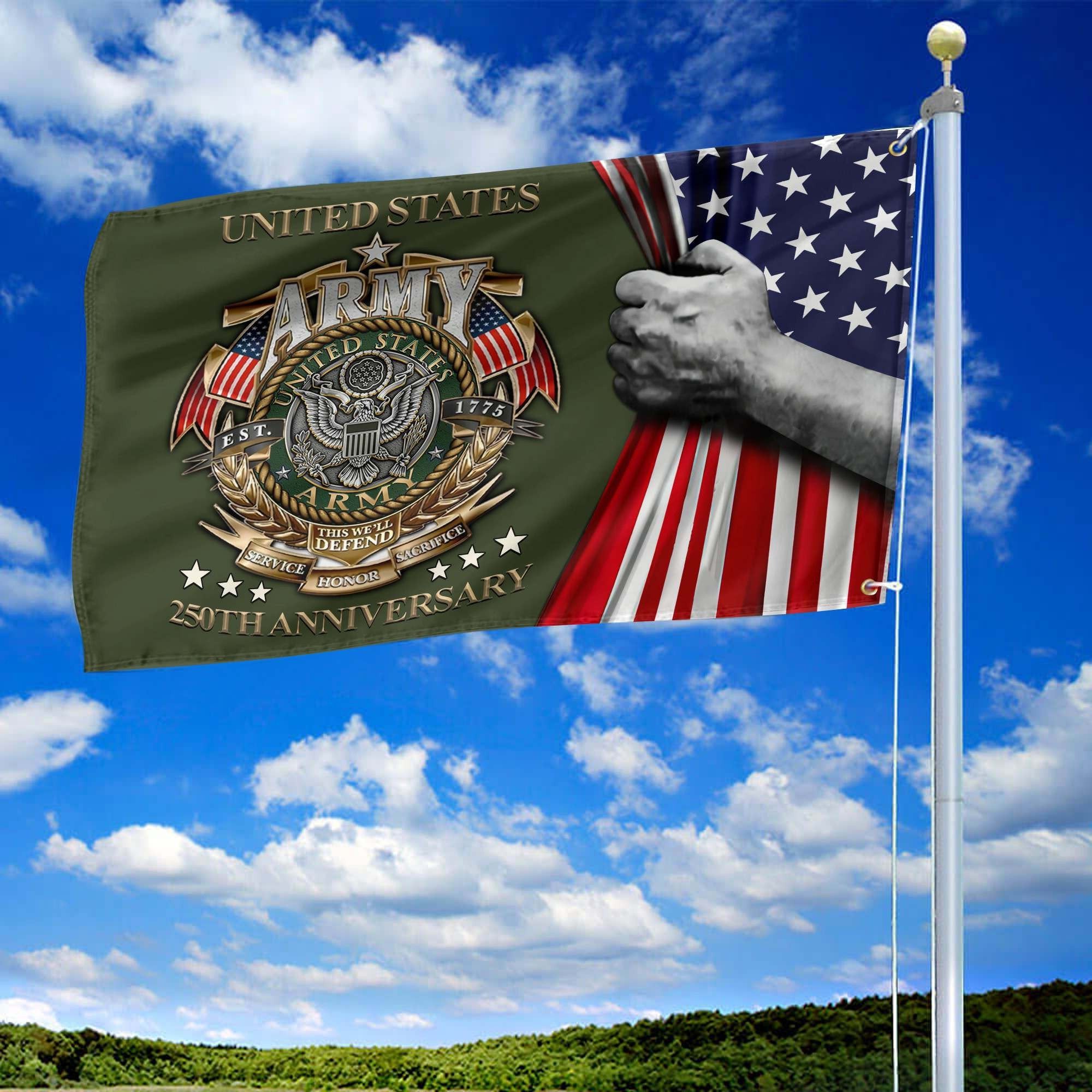 Premium 250th Anniversary Of The Army Grommet Flag VPVC120033, Gifts For Army Veteran, Best Gifts On Father's Day, Veterans Day.