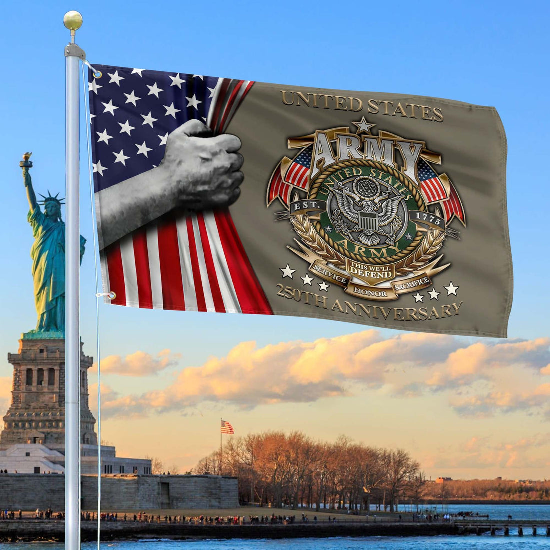 Premium 250th Anniversary Of The Army Grommet Flag VPVC120034, Gifts For Army Veteran, Best Gifts On Father's Day, Veterans Day.