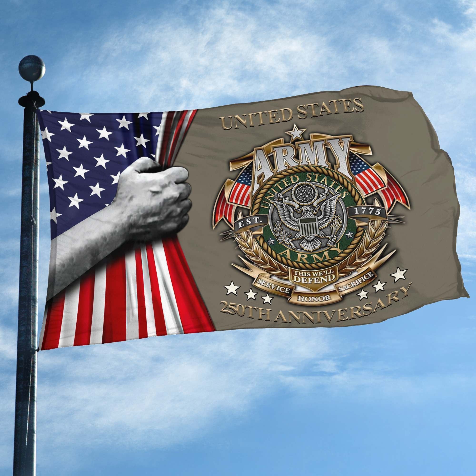 Premium 250th Anniversary Of The Army Grommet Flag VPVC120034, Gifts For Army Veteran, Best Gifts On Father's Day, Veterans Day.