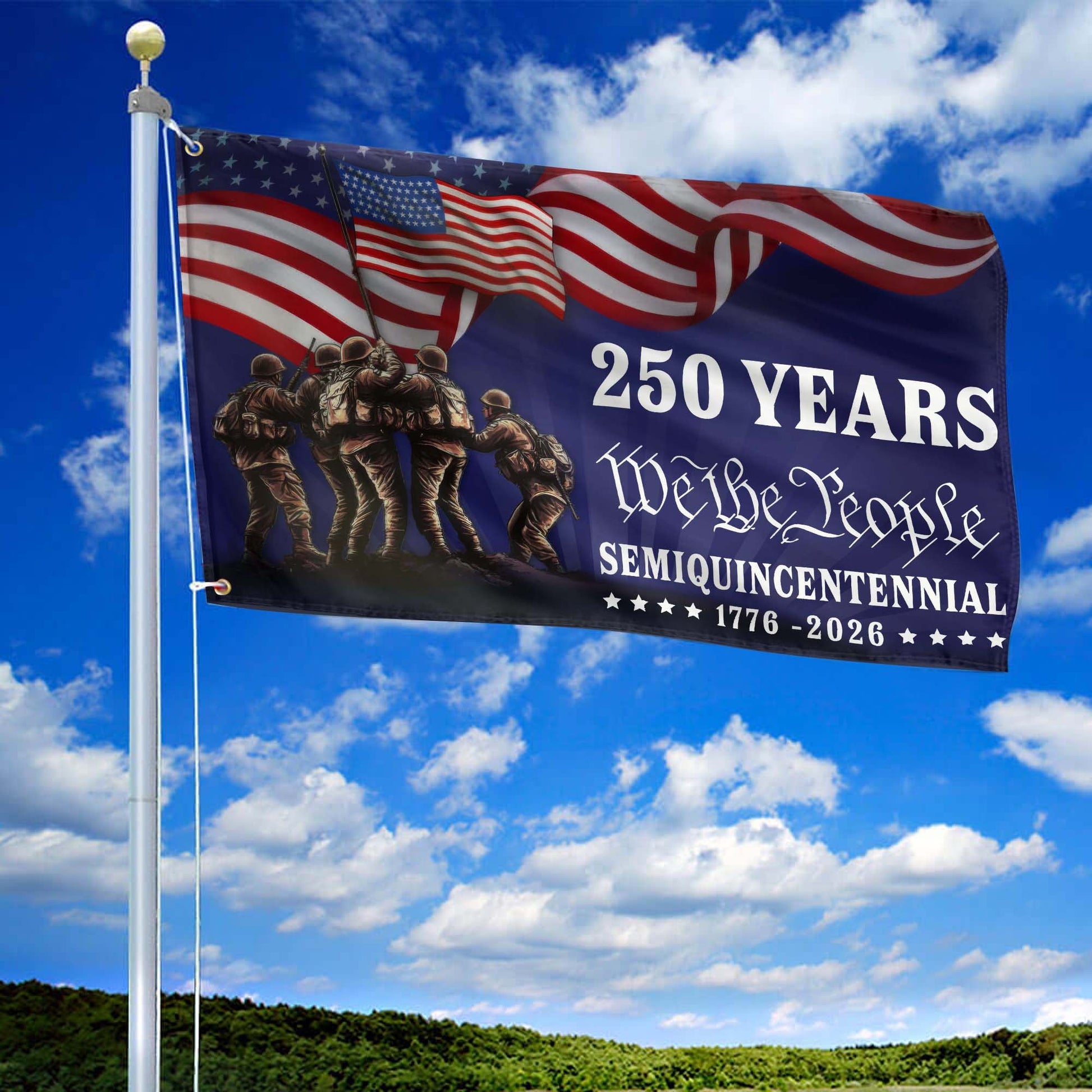 Premium 250th Anniversary US Grommet Flag VPVC120007, Gifts For US Veteran, Best Gifts On Father's Day, Veterans Day.