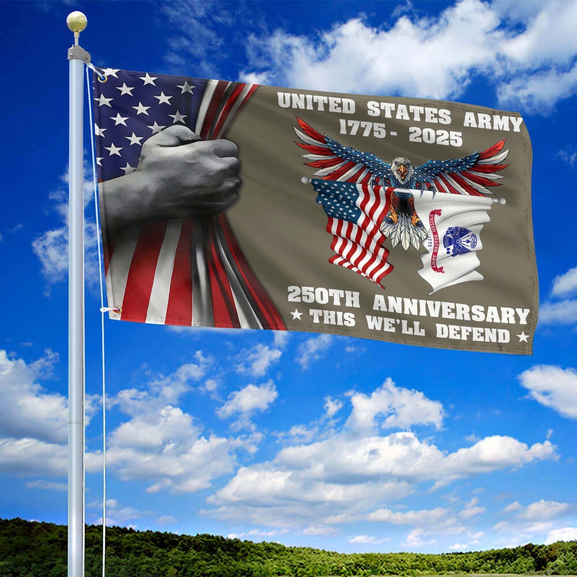 Premium 250th Anniversary Of The Army Grommet Flag VPVC120009, Gifts For Army Veteran, Best Gifts On Father's Day, Veterans Day.