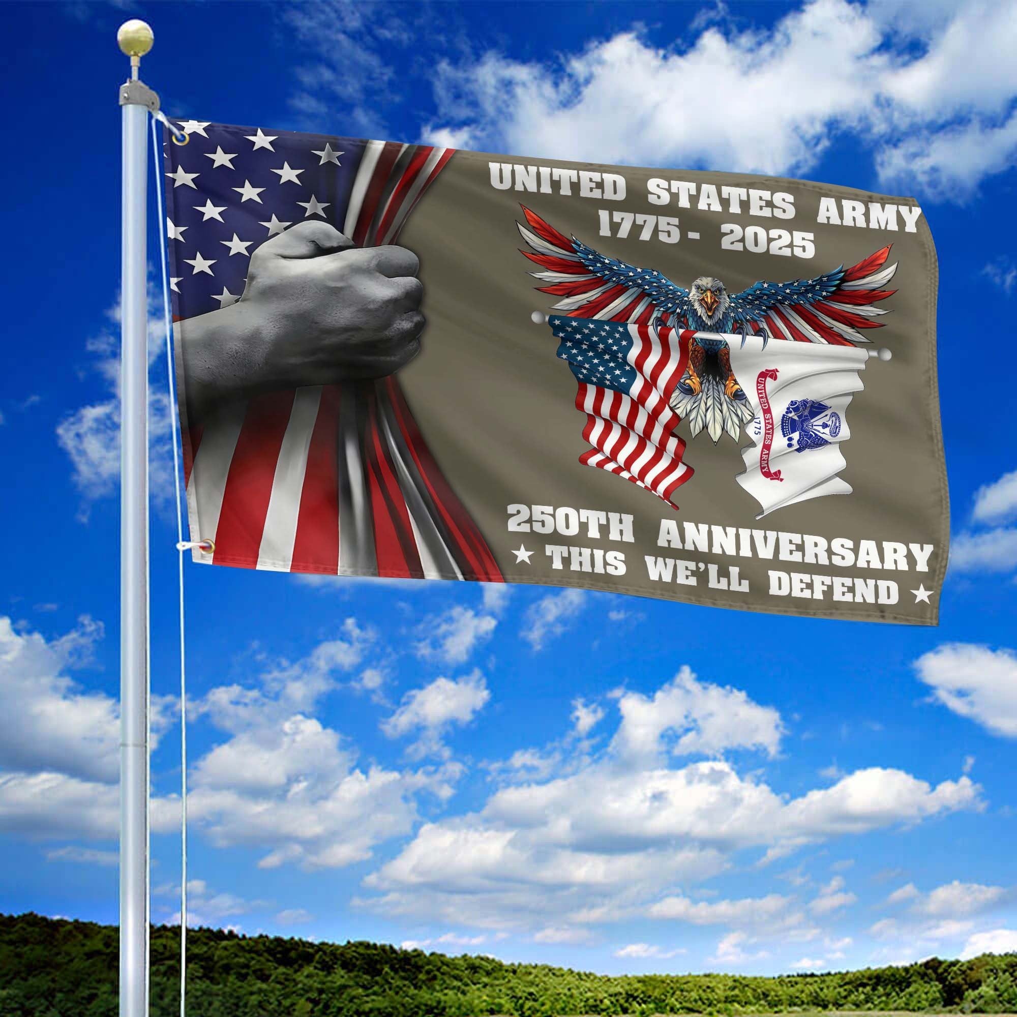Premium 250th Anniversary Of The Army Grommet Flag VPVC120009, Gifts For Army Veteran, Best Gifts On Father's Day, Veterans Day.