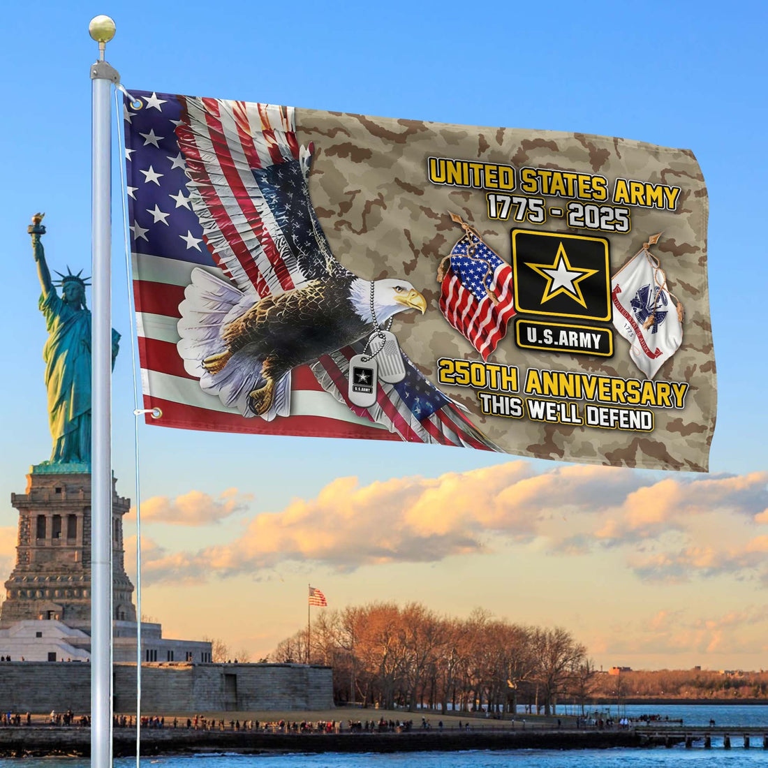 Premium 250th Anniversary Of The Army Grommet Flag VPVC120013, Gifts For Army Veteran, Best Gifts On Father's Day, Veterans Day.