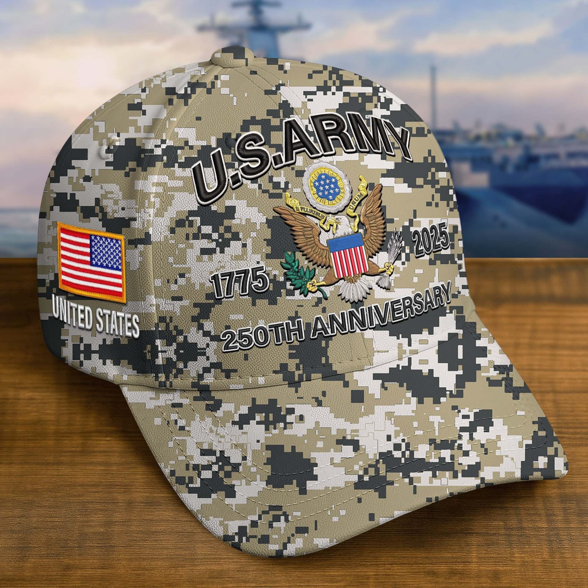 Premium 250th Anniversary Of The Army Embroidered Hats VPVC308201, Custom Name & Rank, Gifts For Army Veteran, Gifts On Father's Day, Veterans Day.