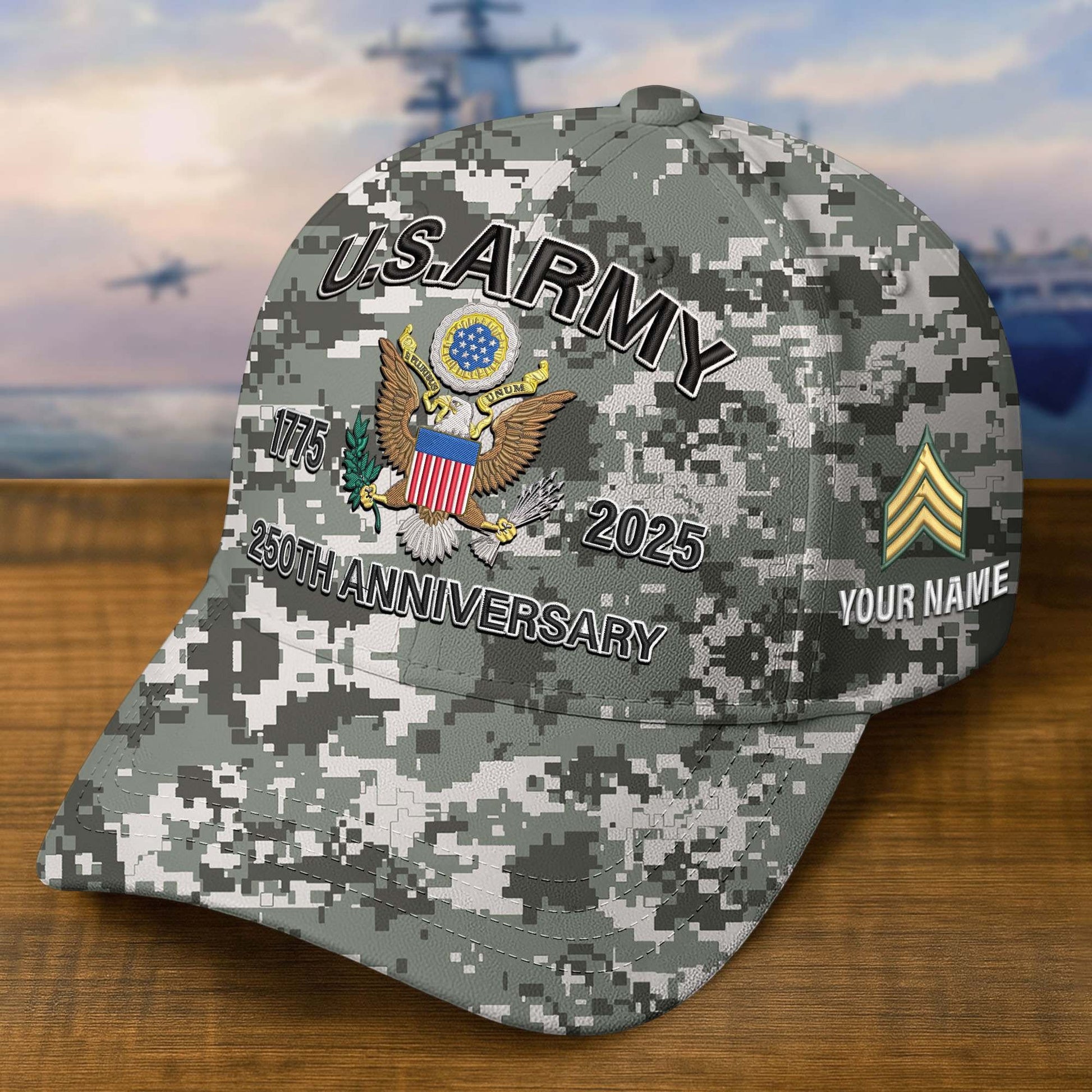 Premium 250th Anniversary Of The Army Embroidered Hats VPVC308202, Custom Name & Rank, Gifts For Army Veteran, Gifts On Father's Day, Veterans Day.