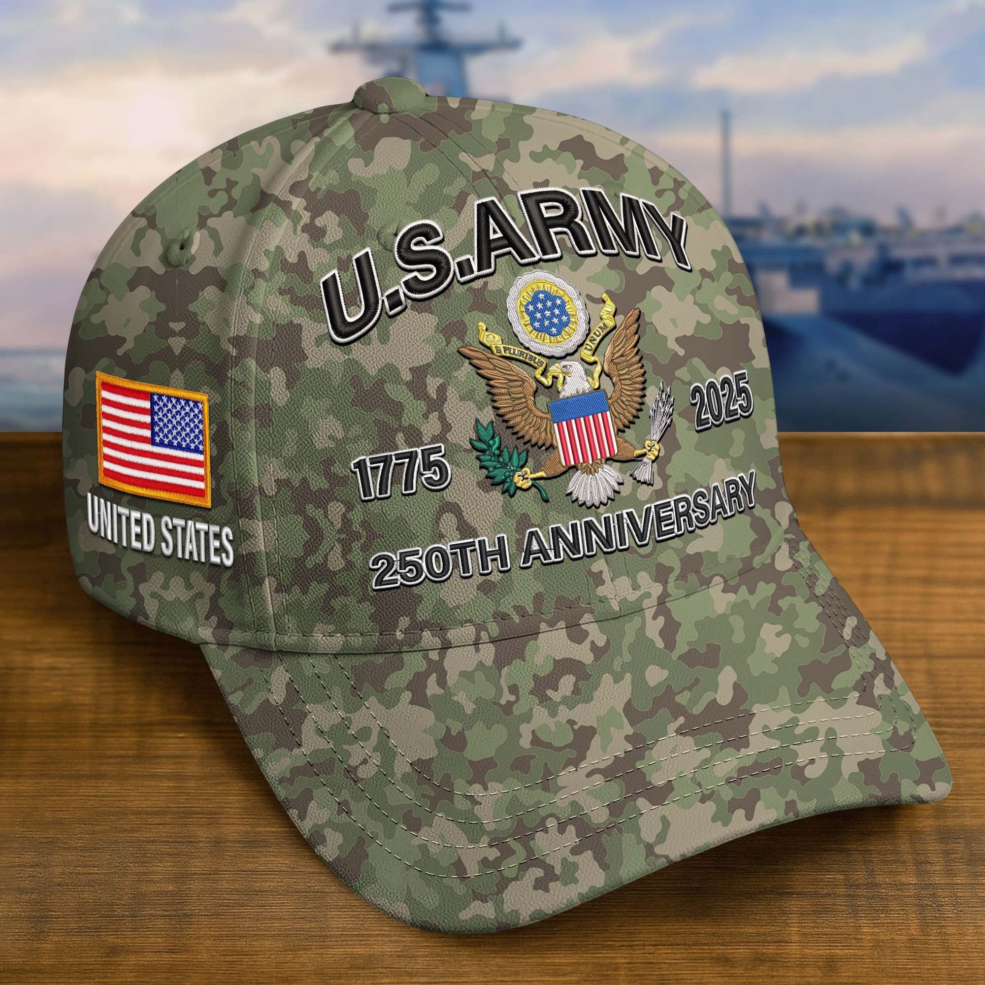 Premium 250th Anniversary Of The Army Embroidered Hats VPVC308203, Custom Name & Rank, Gifts For Army Veteran, Gifts On Father's Day, Veterans Day.