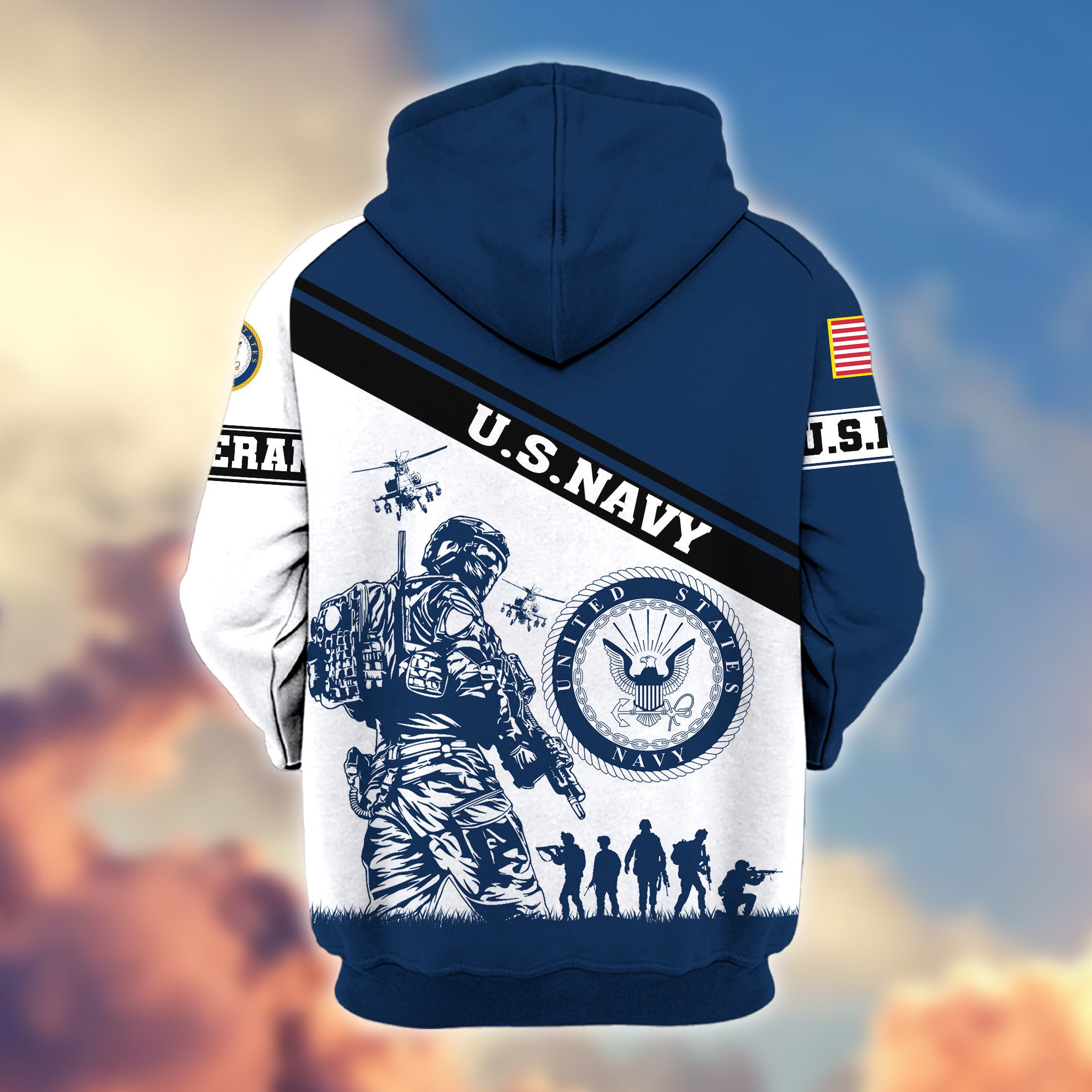 Premium US Navy Zip Hoodie VPVC607302, Gifts For Navy Veteran, Gifts On Father's Day, Veterans Day.