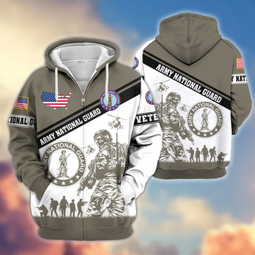 Premium US Army National Guard Zip Hoodie VPVC607308, Gifts For Army National Guard Veteran, Gifts On Father's Day, Veterans Day.