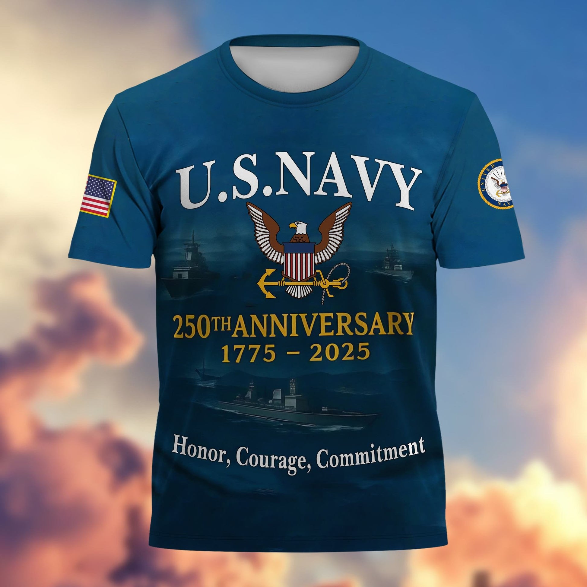 Premium 250th Anniversary Navy T-Shirt CPVC300703