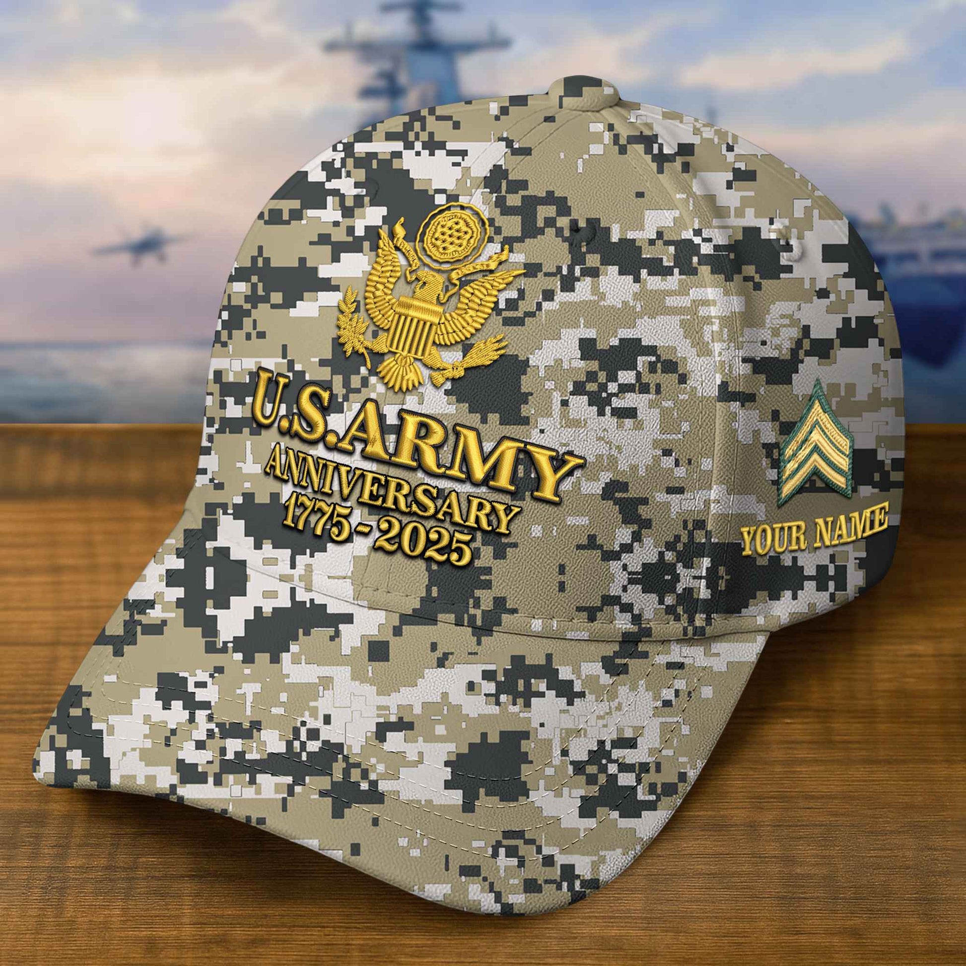 Premium 250th Anniversary Of The Army Embroidered Hats VPVC308301, Custom Name & Rank, Gifts For Army Veteran, Gifts On Father's Day, Veterans Day.