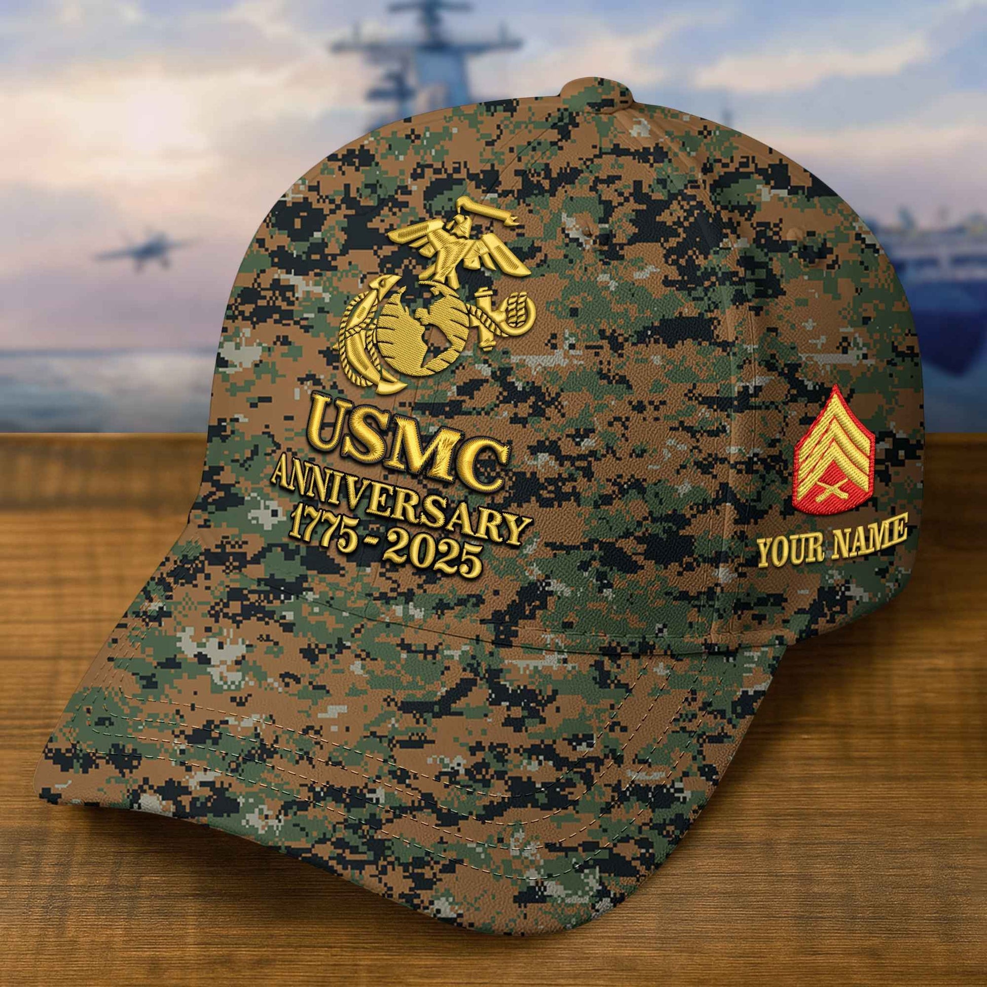 Premium Custom USMC Embroidered Hat VPVC308306, 250th Anniversary Marine Corps Hat, Gifts For Marine Veteran, Gifts On Father's Day, Veterans Day.