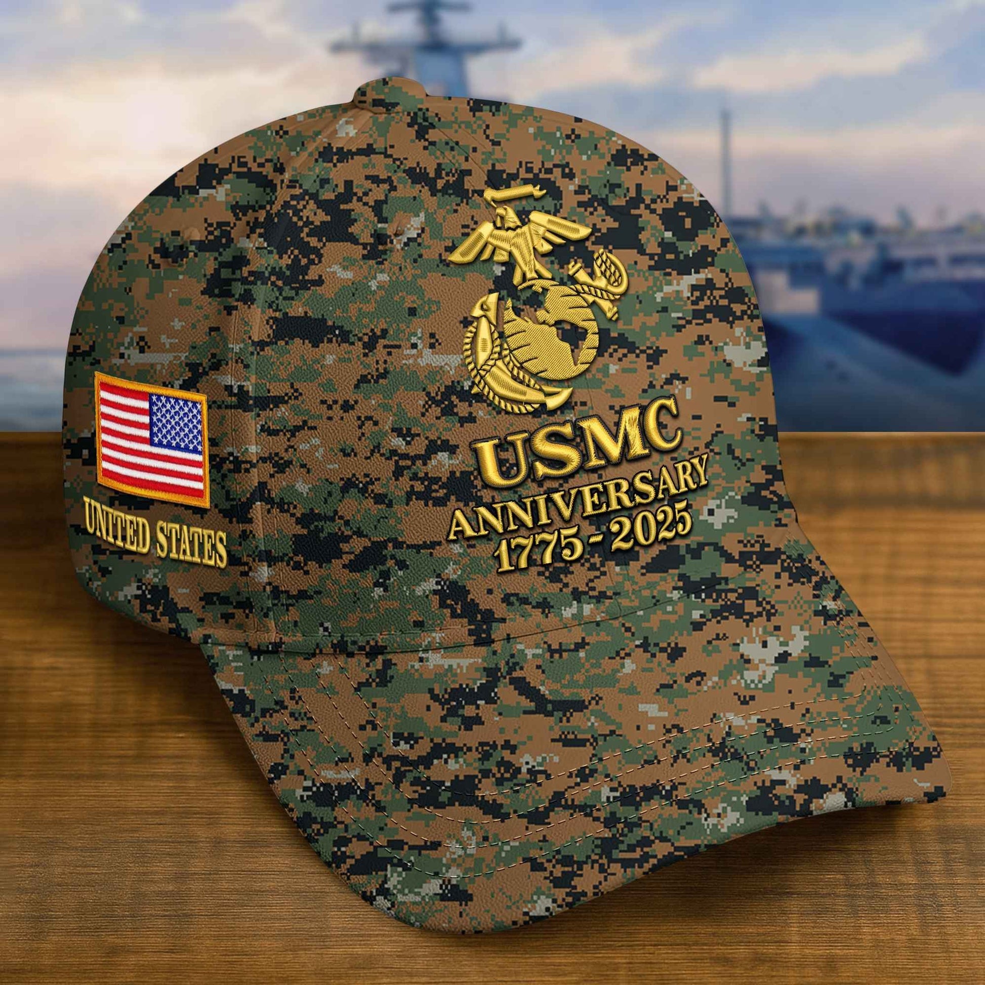 Premium Custom USMC Embroidered Hat VPVC308306, 250th Anniversary Marine Corps Hat, Gifts For Marine Veteran, Gifts On Father's Day, Veterans Day.