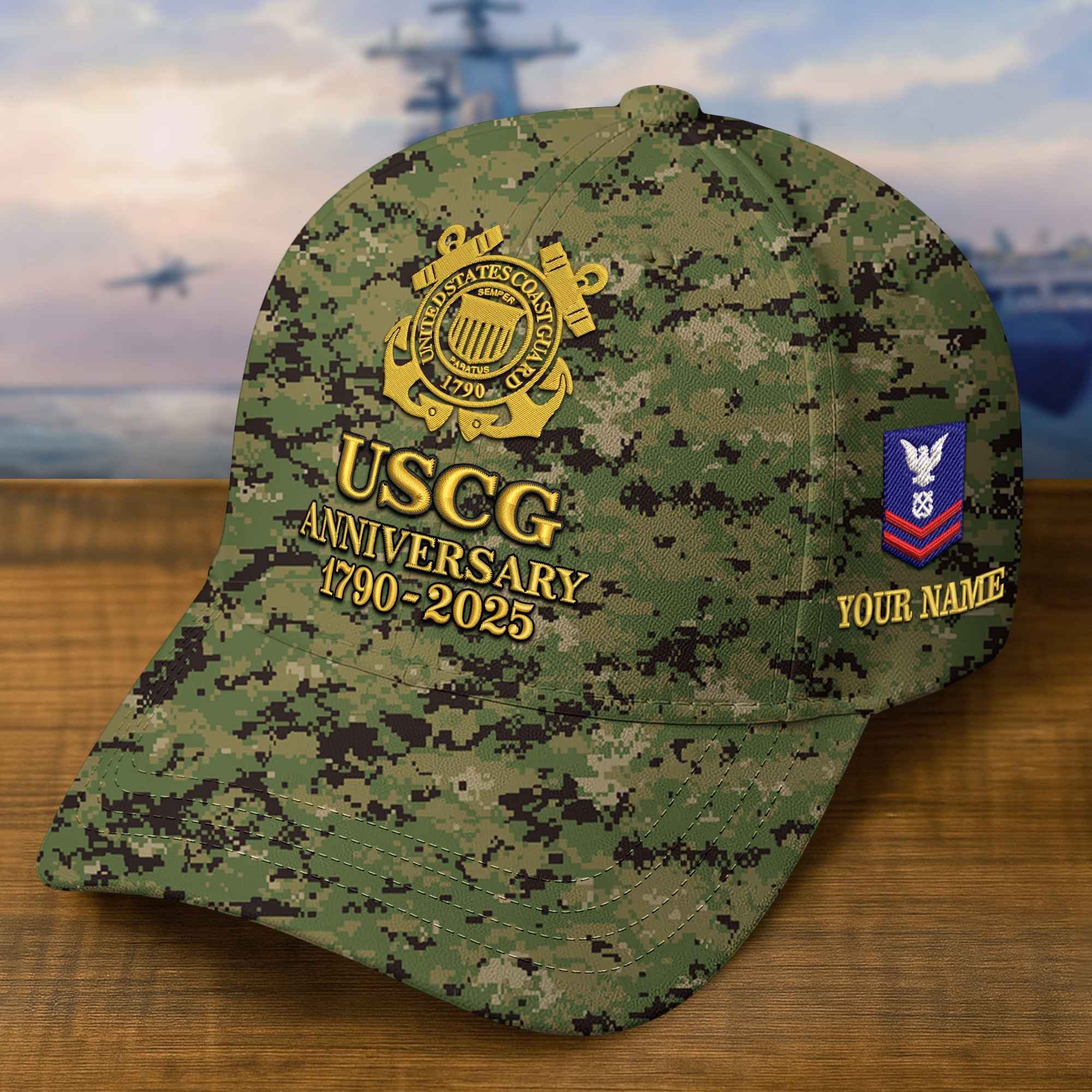 Premium Custom USCG Embroidered Hat VPVC308309, Gifts For Coast Guard Veteran, Gifts On Father's Day, Veterans Day.