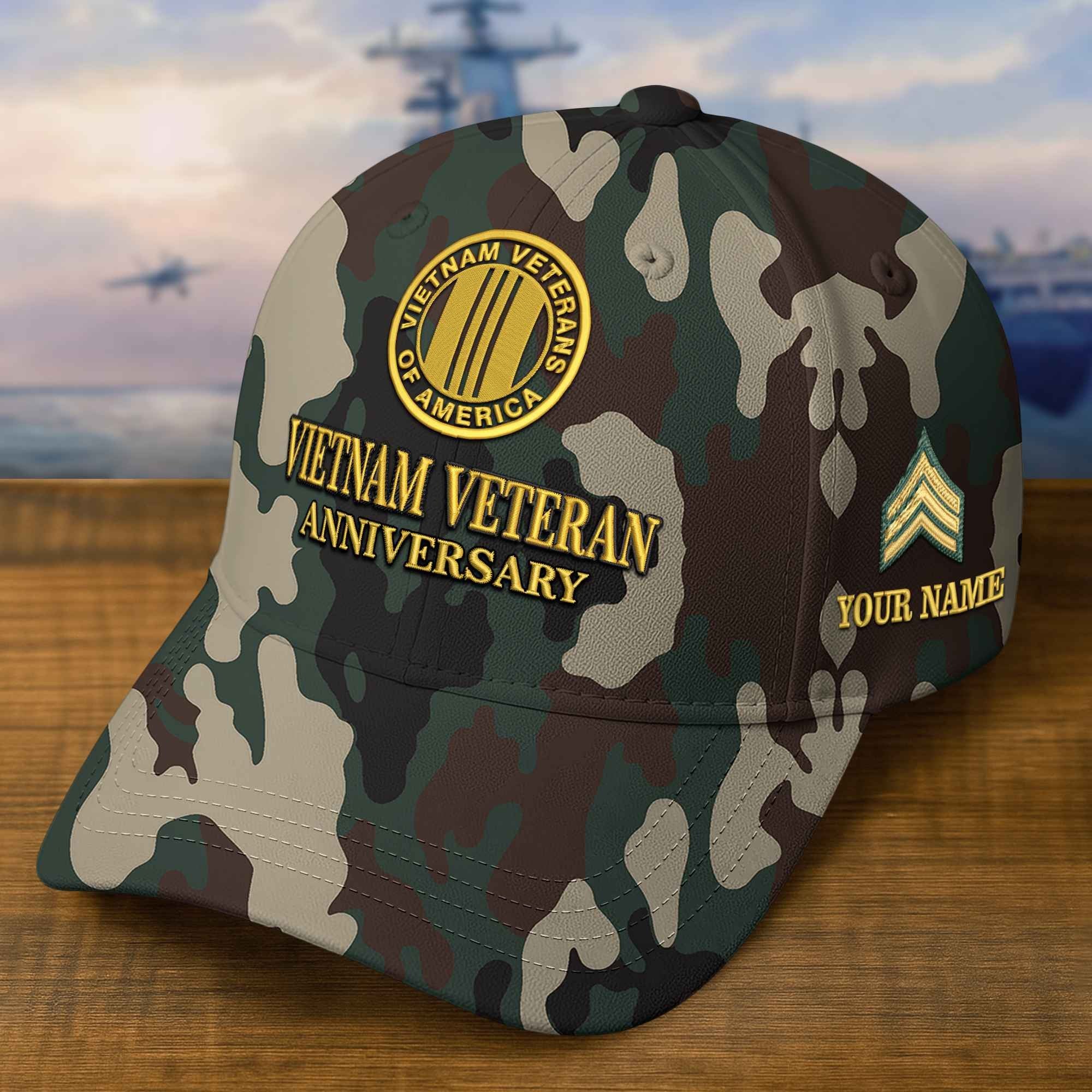 Premium Custom Vietnam Veteran Embroidered Hat VPVC308311, Gifts For Vietnam Veteran, Gifts On Father's Day, Veterans Day.