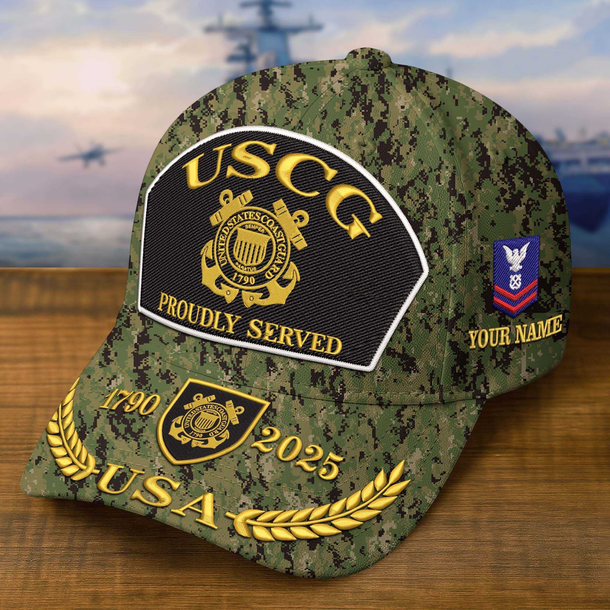 Premium Custom USCG Embroidered Hat VPVC308408, Gifts For Coast Guard Veteran, Gifts On Father's Day, Veterans Day.