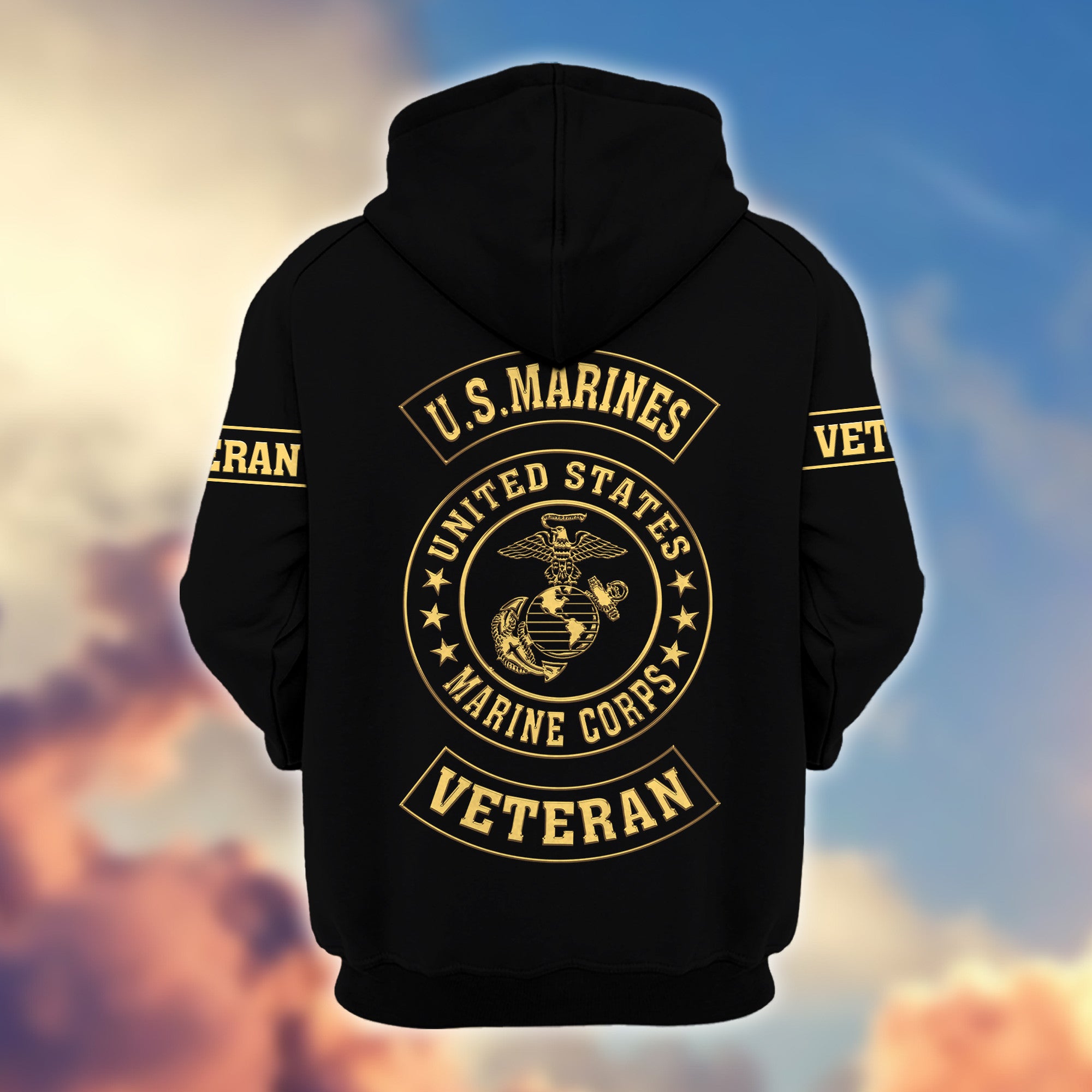 Premium Custom USMC Zip Hoodie VPVC607503, Gifts For Marine Veteran, Gifts On Father's Day, Veterans Day.