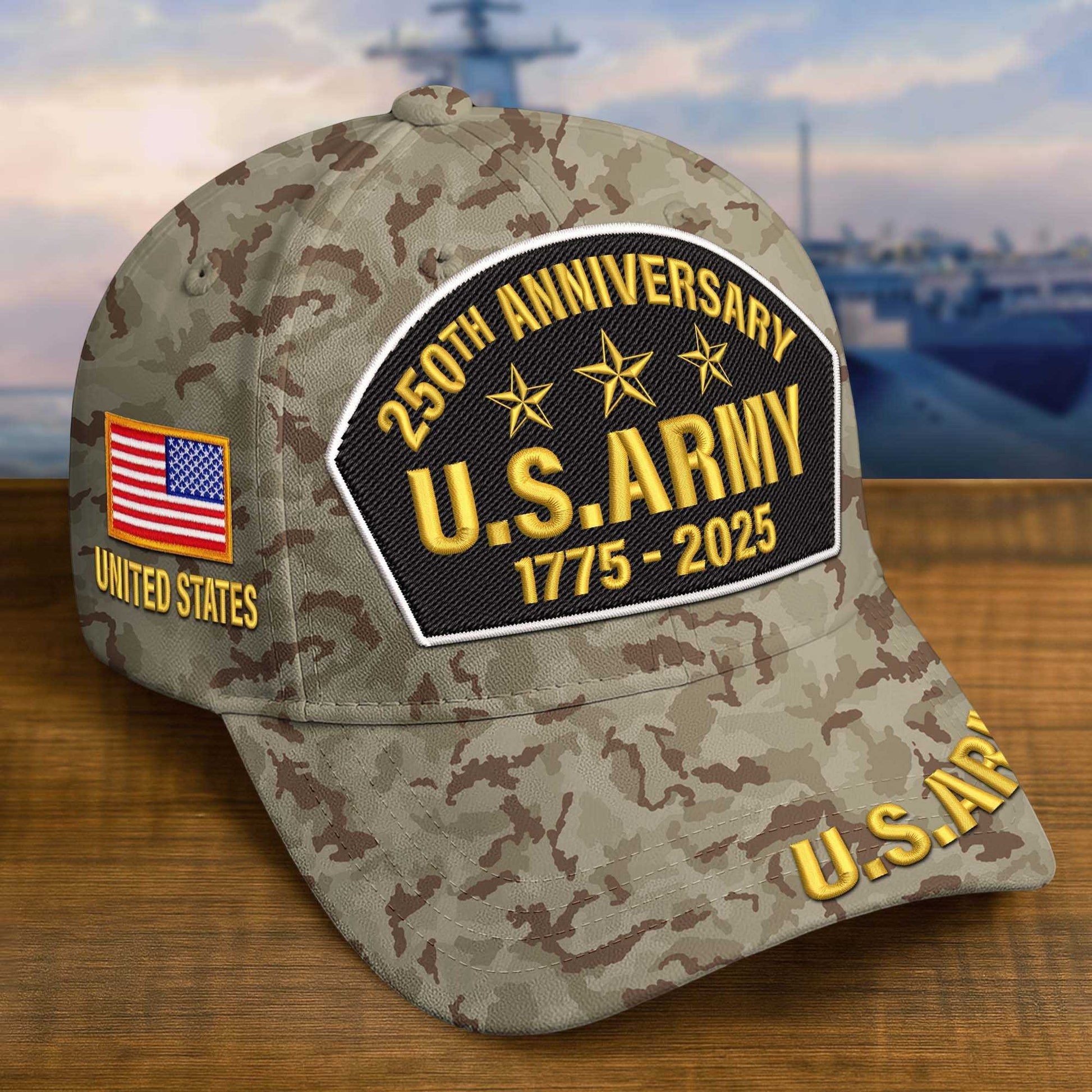 Premium 250th Anniversary Of The Army Embroidered Hats VPVC308502, Custom Name & Rank, Gifts For Army Veteran, Gifts On Father's Day, Veterans Day.