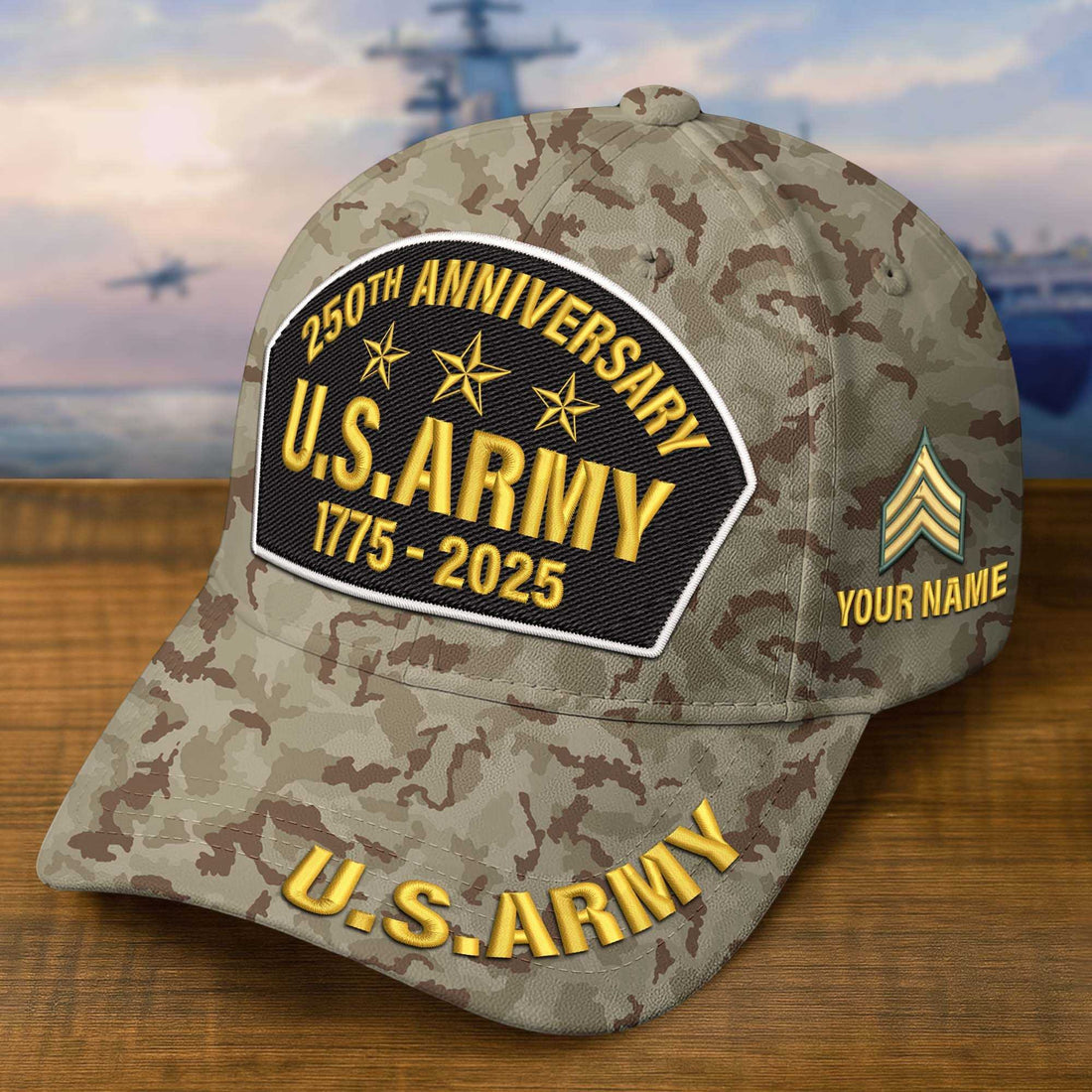 Premium 250th Anniversary Of The Army Embroidered Hats VPVC308502, Custom Name & Rank, Gifts For Army Veteran, Gifts On Father's Day, Veterans Day.
