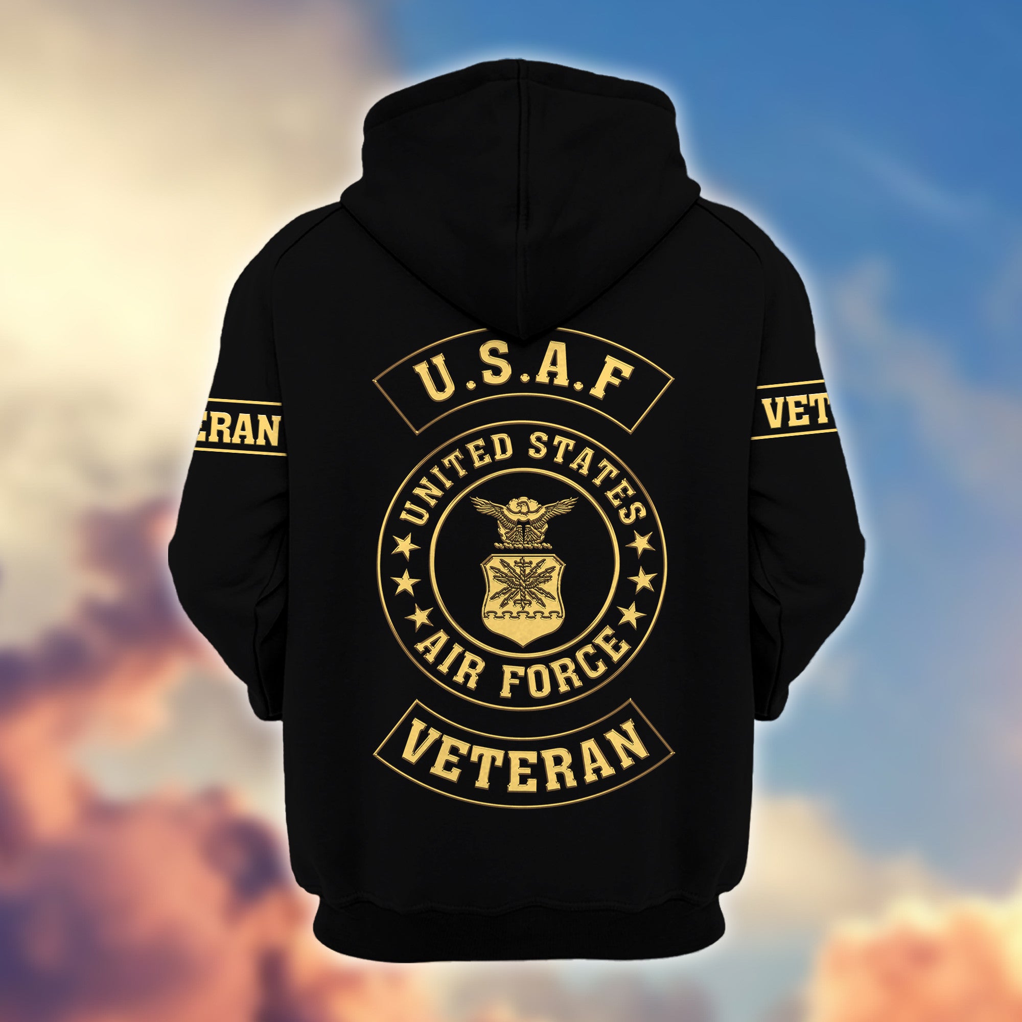Premium Custom USAF Zip Hoodie VPVC607504, Gifts For Air Force Veteran, Gifts On Father's Day, Veterans Day.