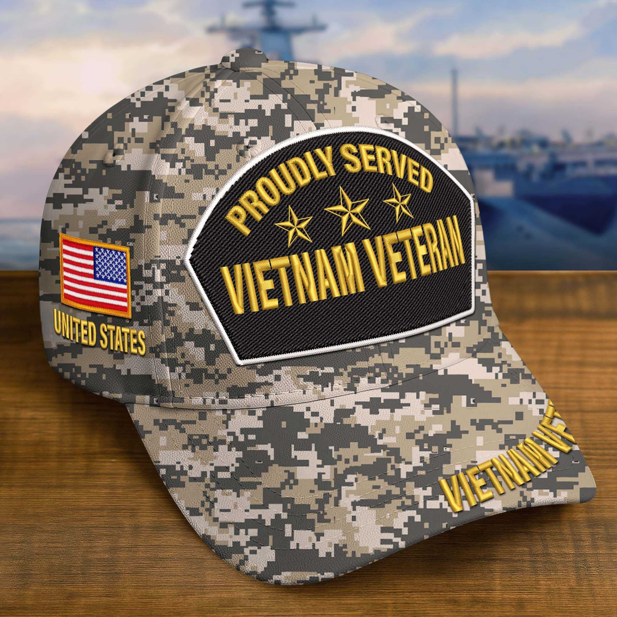 Premium Custom Vietnam Veteran Embroidered Hat VPVC308510, Gifts For Vietnam Veteran, Gifts On Father's Day, Veterans Day.