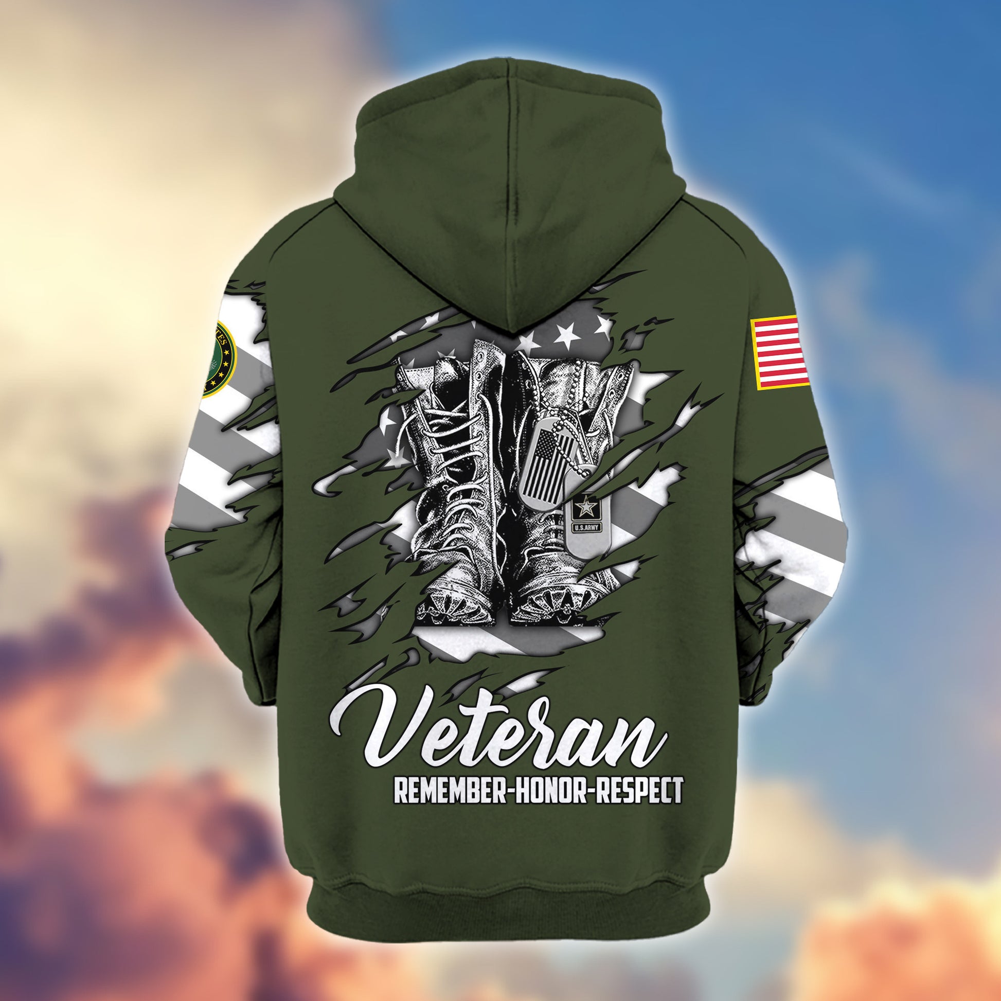 Premium US Army Zip Hoodie VPVC607601, Gifts For Army Veteran, Gifts On Father's Day, Veterans Day.