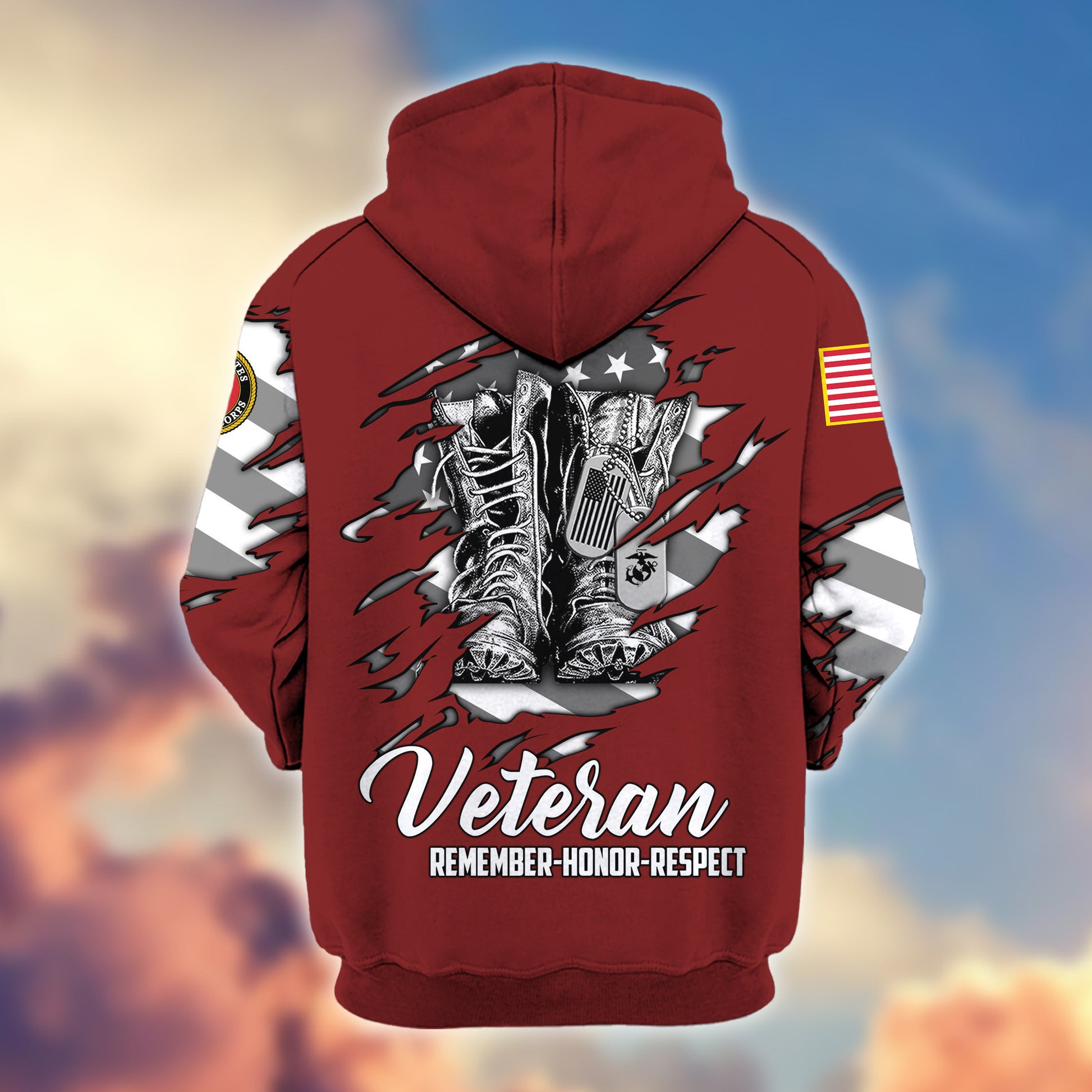 Premium USMC Zip Hoodie VPVC607603, Gifts For Marine Veteran, Gifts On Father's Day, Veterans Day.