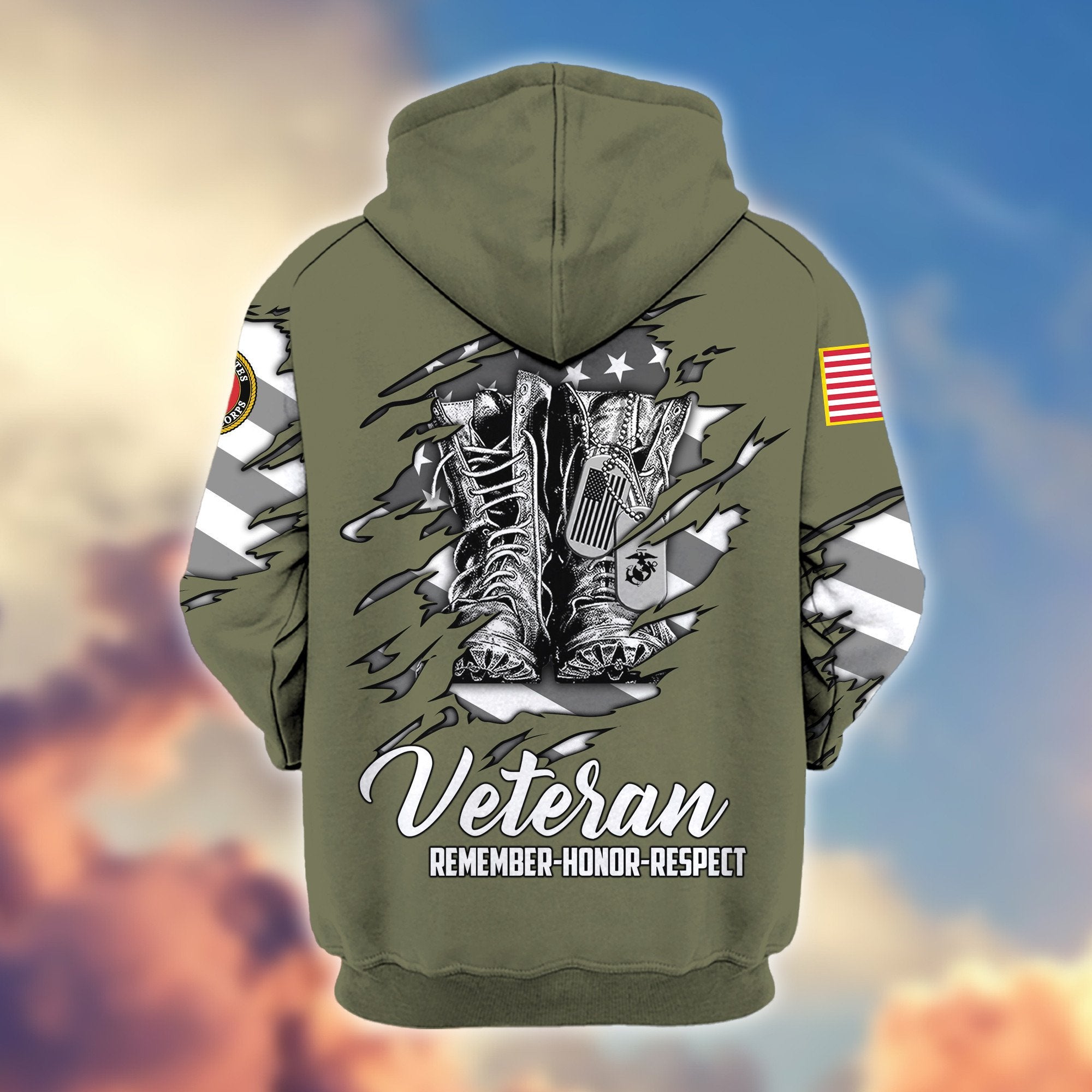 Premium USMC Zip Hoodie VPVC607611, Gifts For Marine Veteran, Gifts On Father's Day, Veterans Day.