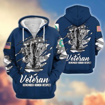 Premium USCG Zip Hoodie VPVC607605, Gifts For Coast Guard Veteran, Gifts On Father's Day, Veterans Day.