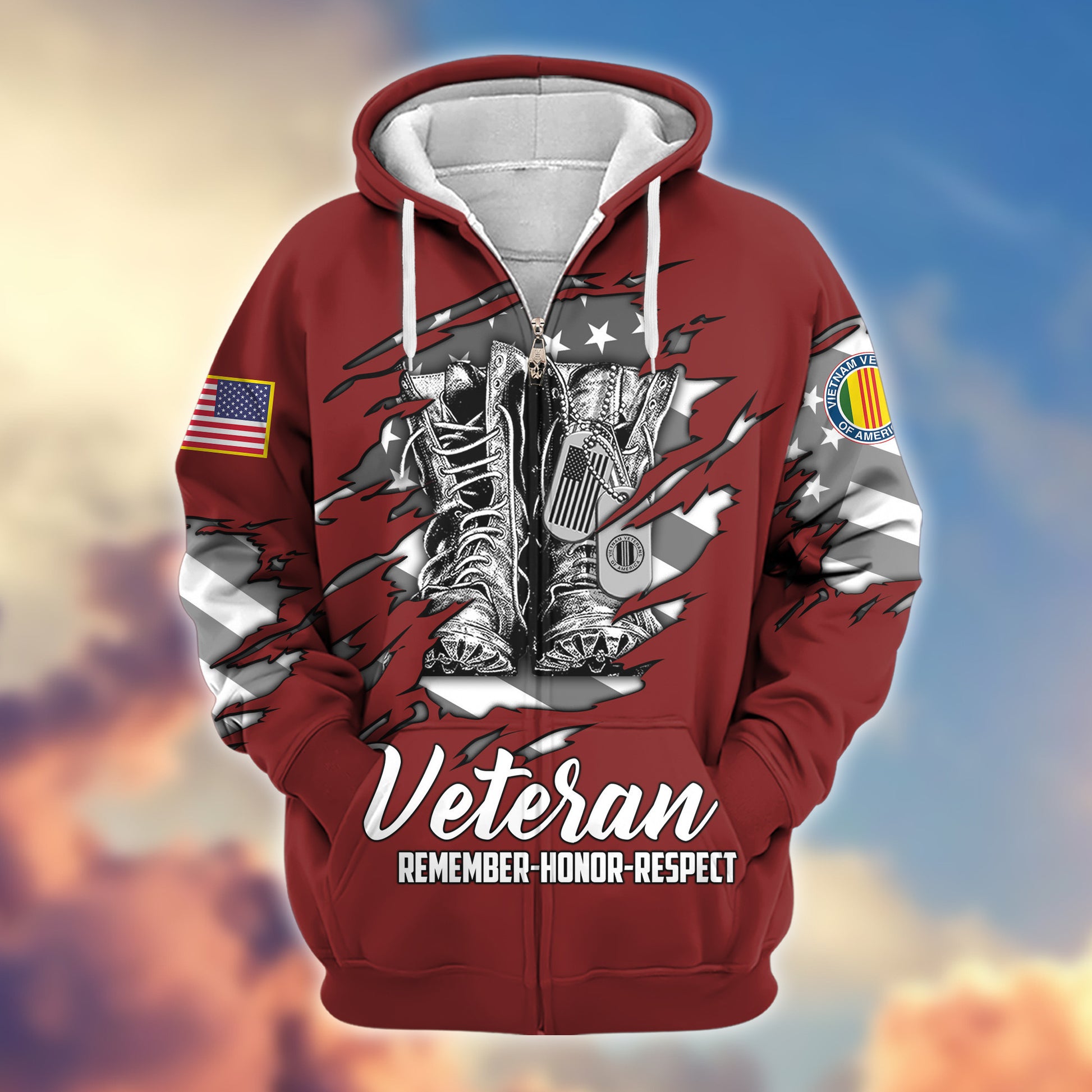 Premium Vietnam Veteran Zip Hoodie VPVC607606, Gifts For Vietnam Veteran, Gifts On Father's Day, Veterans Day.